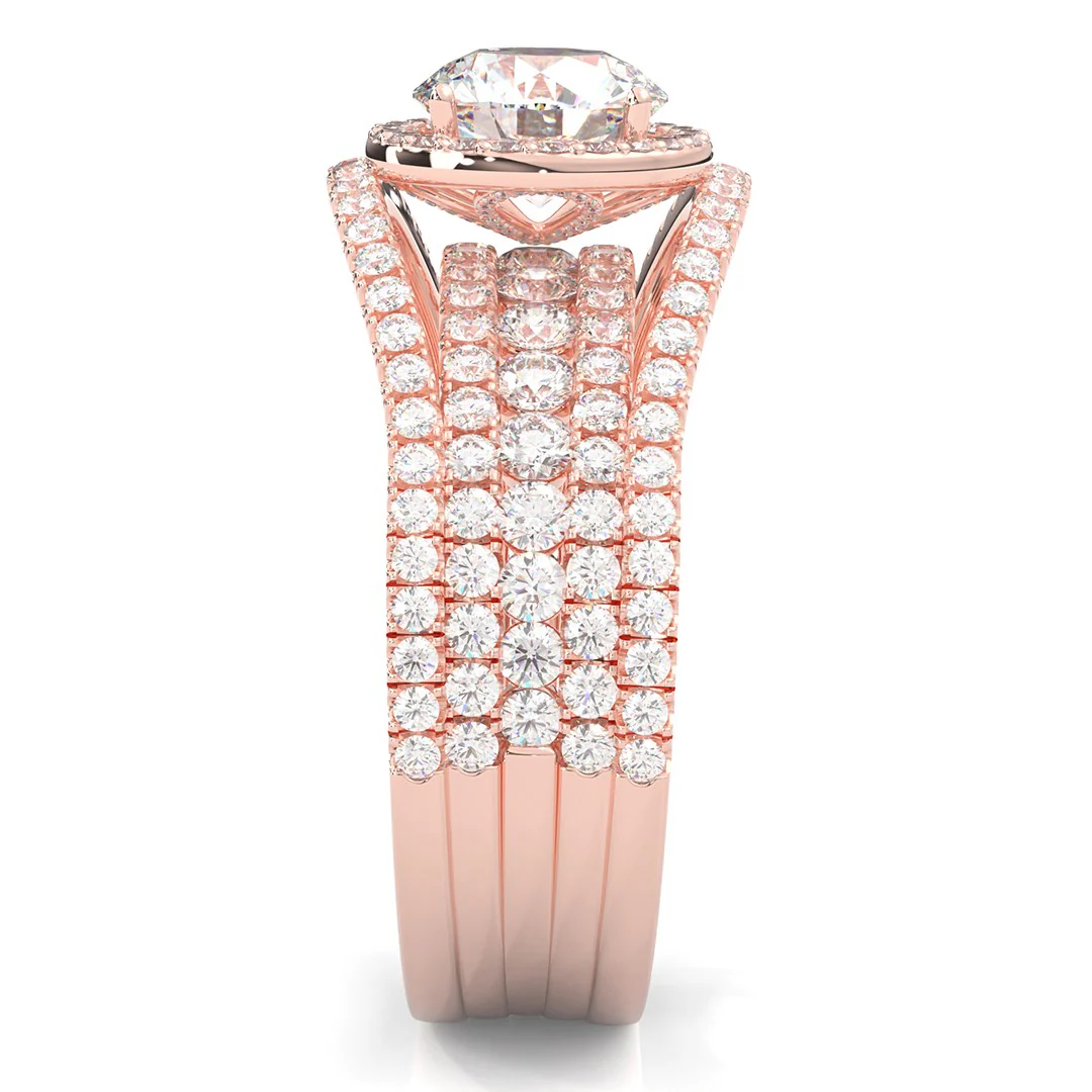 The Astral Luminance Moissanite Cocktail Ring ( Rose Gold 14k ) - Image 3