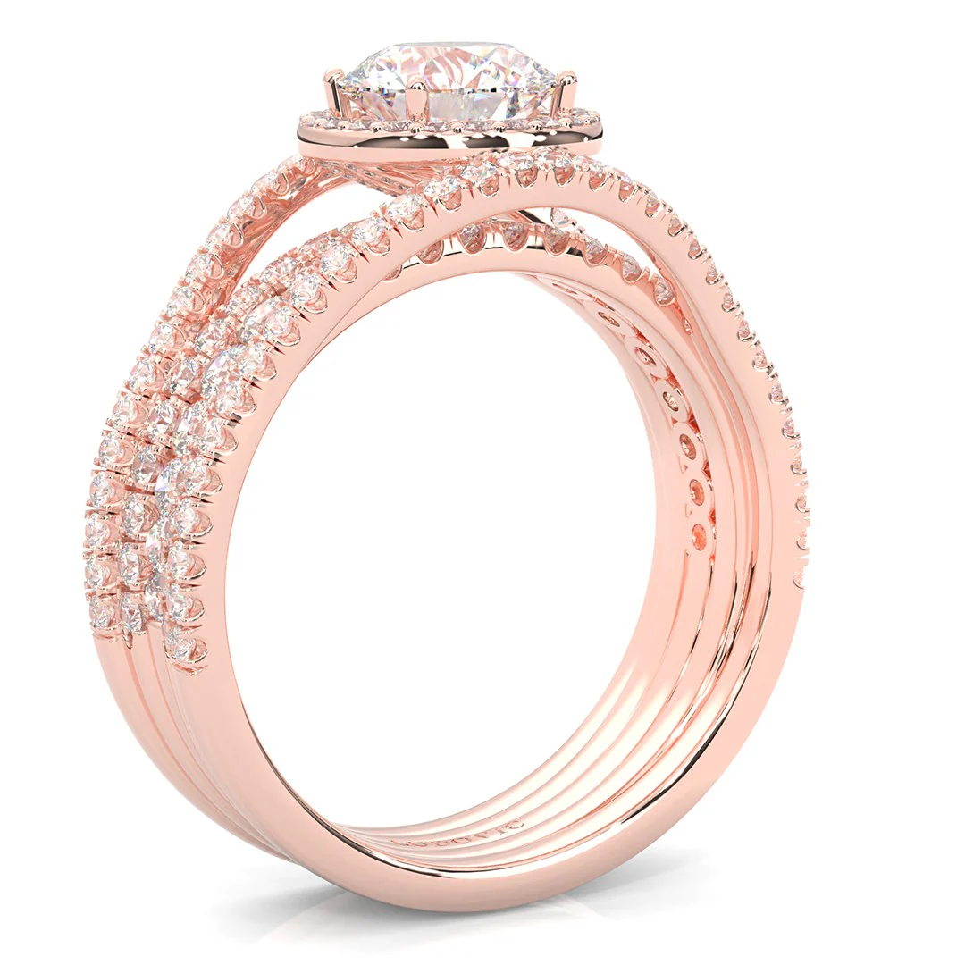 The Astral Luminance Moissanite Cocktail Ring ( Rose Gold 14k ) - Image 5