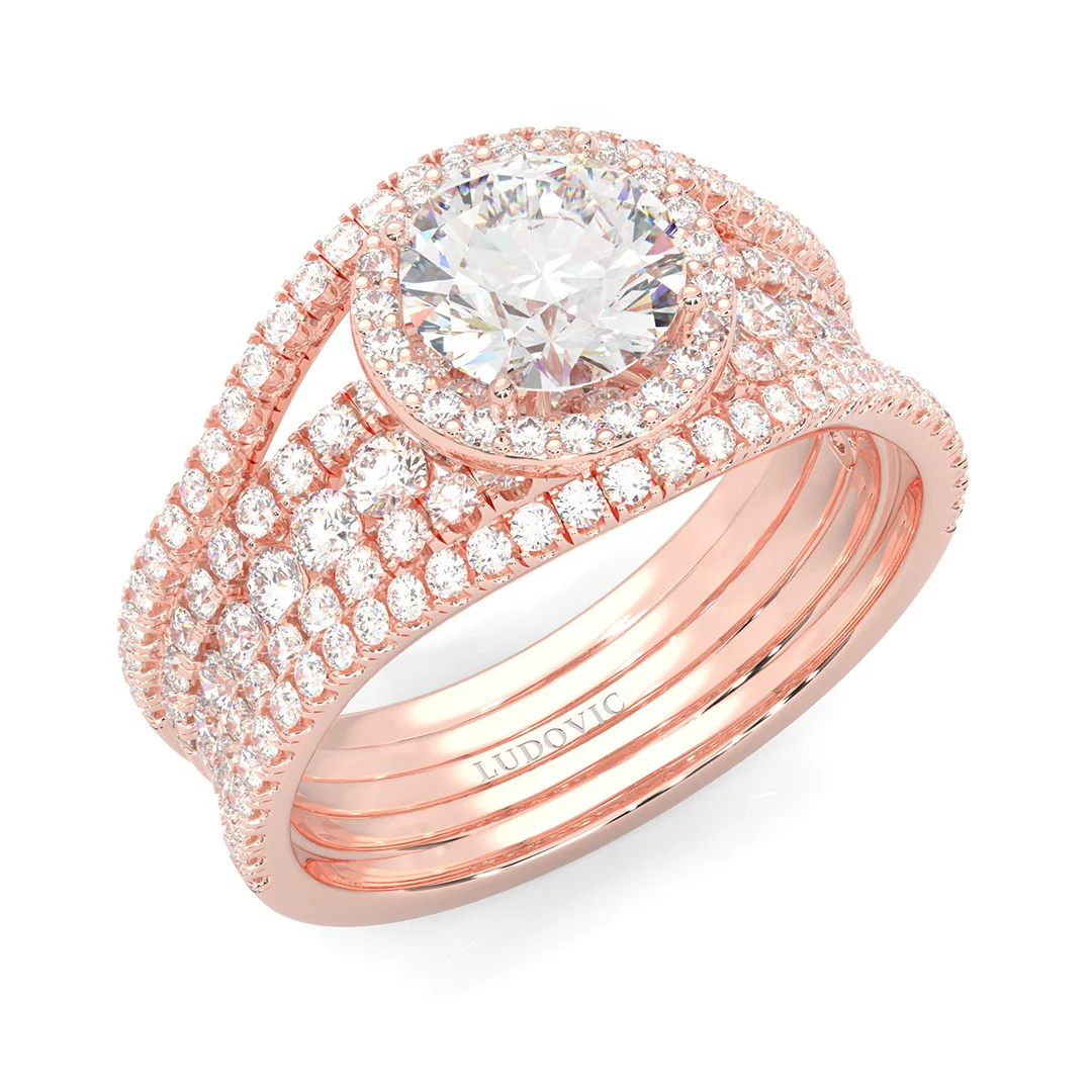 The Astral Luminance Moissanite Cocktail Ring ( Rose Gold 14k ) - Image 6