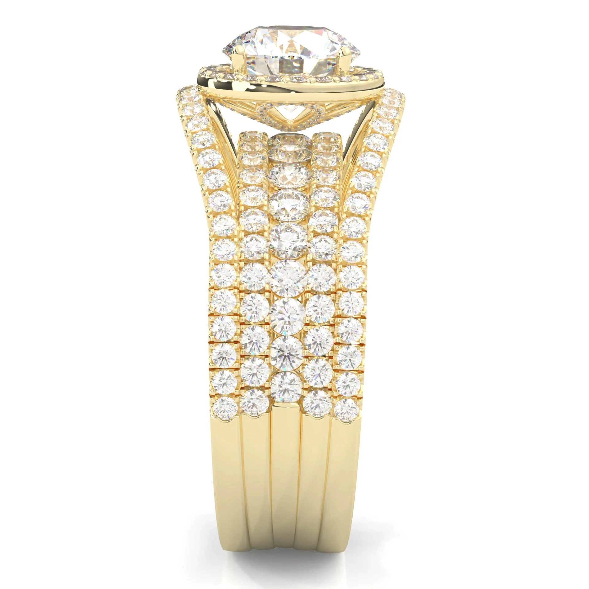 The Astral Luminance Moissanite Cocktail Ring ( Yellow Gold 14k ) - Image 3