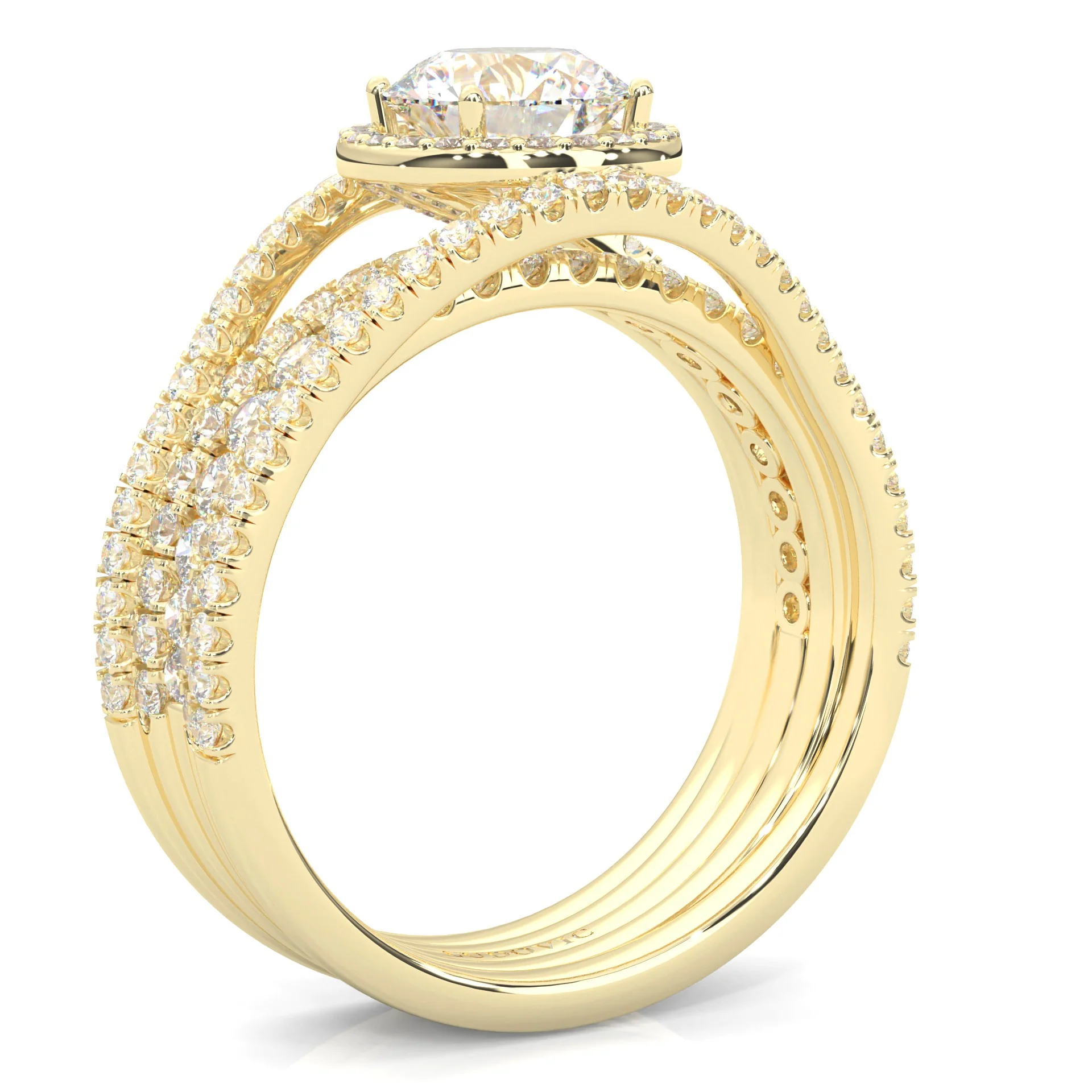 The Astral Luminance Moissanite Cocktail Ring ( Yellow Gold 14k ) - Image 5