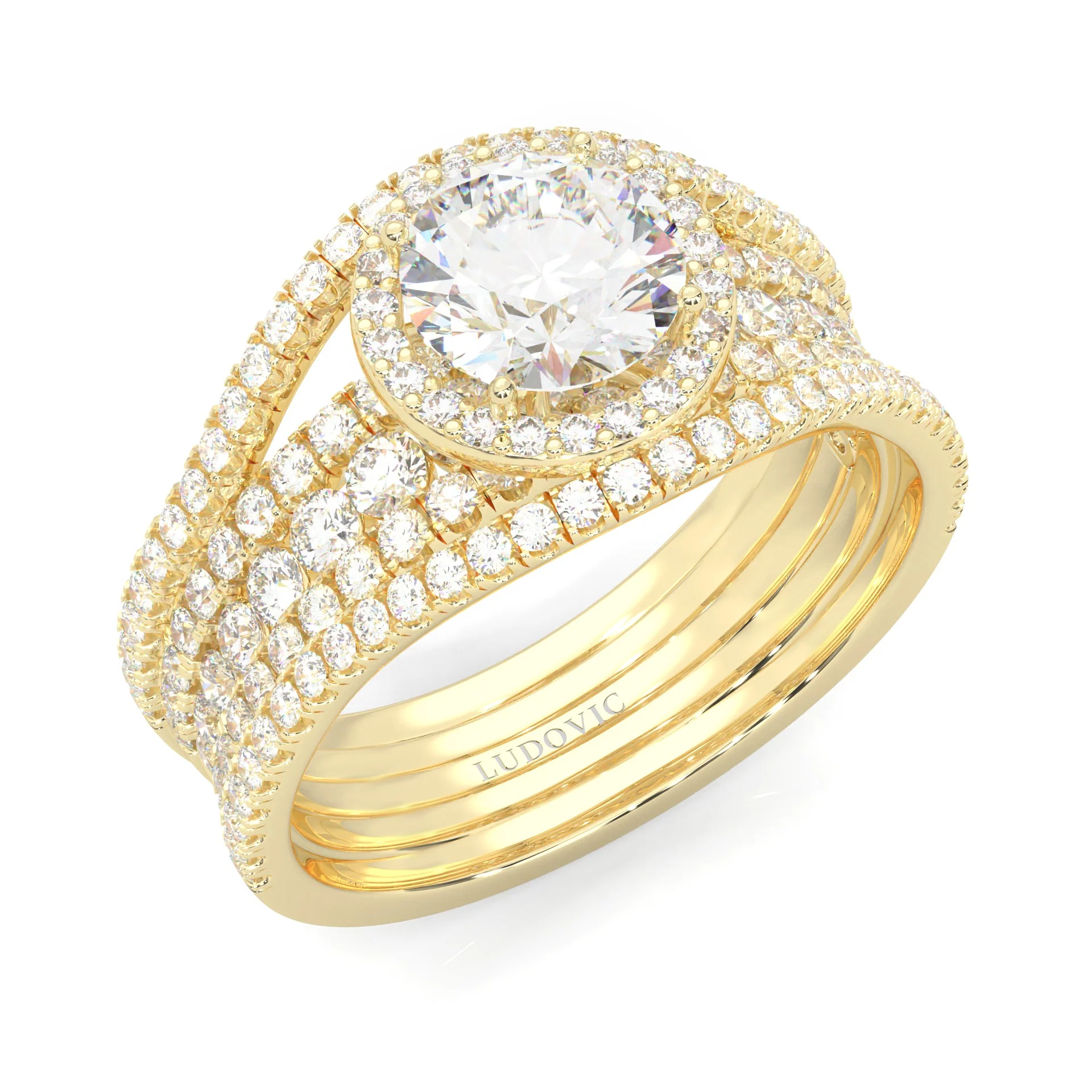 The Astral Luminance Moissanite Cocktail Ring ( Yellow Gold 14k ) - Image 6