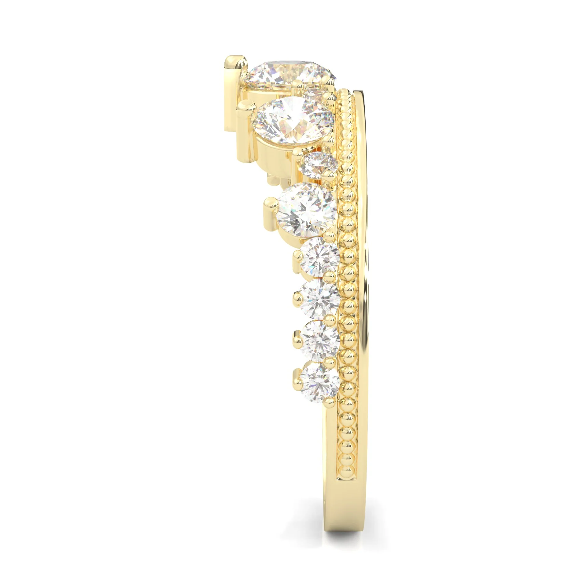 The Austere Spirit Moissanite Wedding Band ( Yellow Gold ) - Image 3