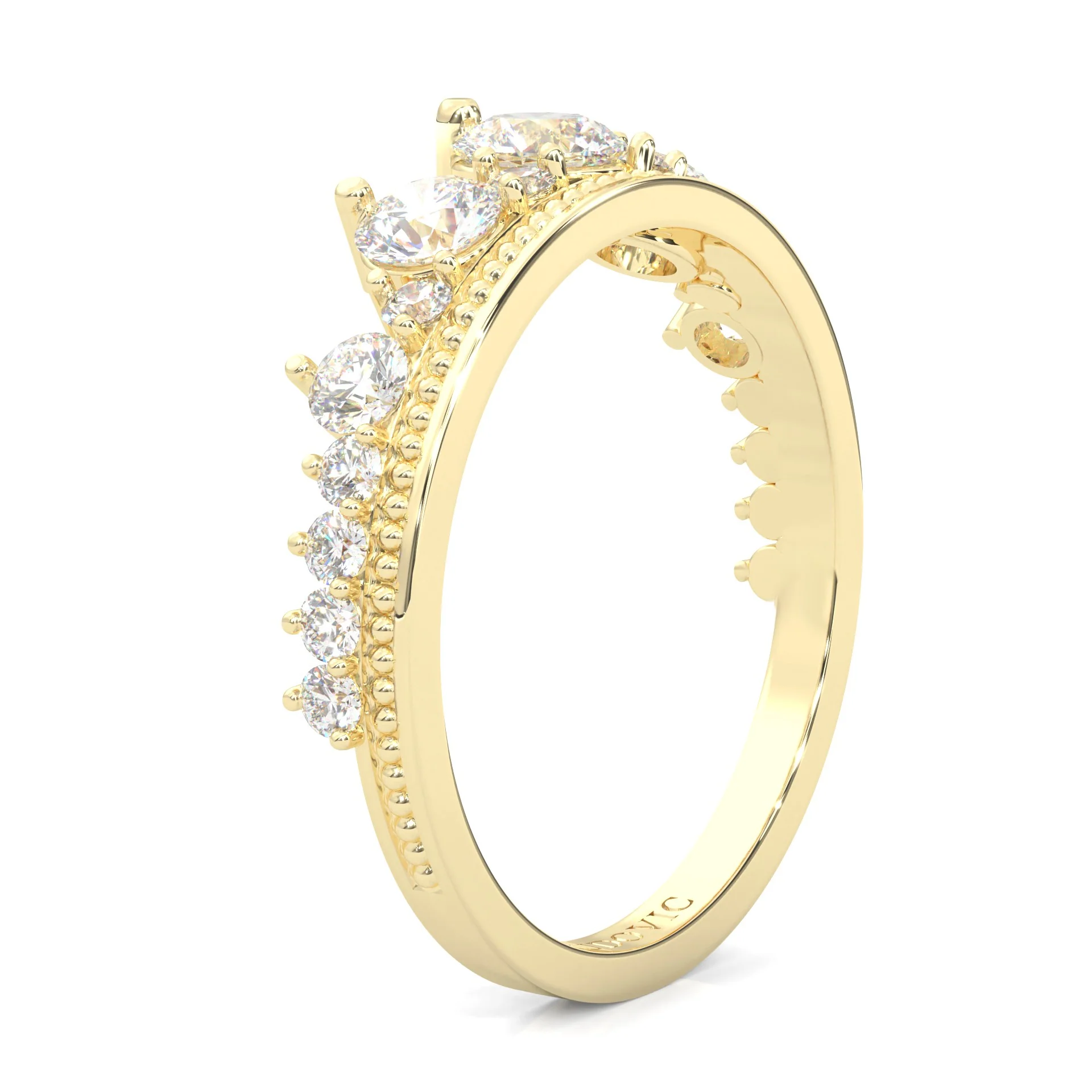 The Austere Spirit Moissanite Wedding Band ( Yellow Gold ) - Image 4