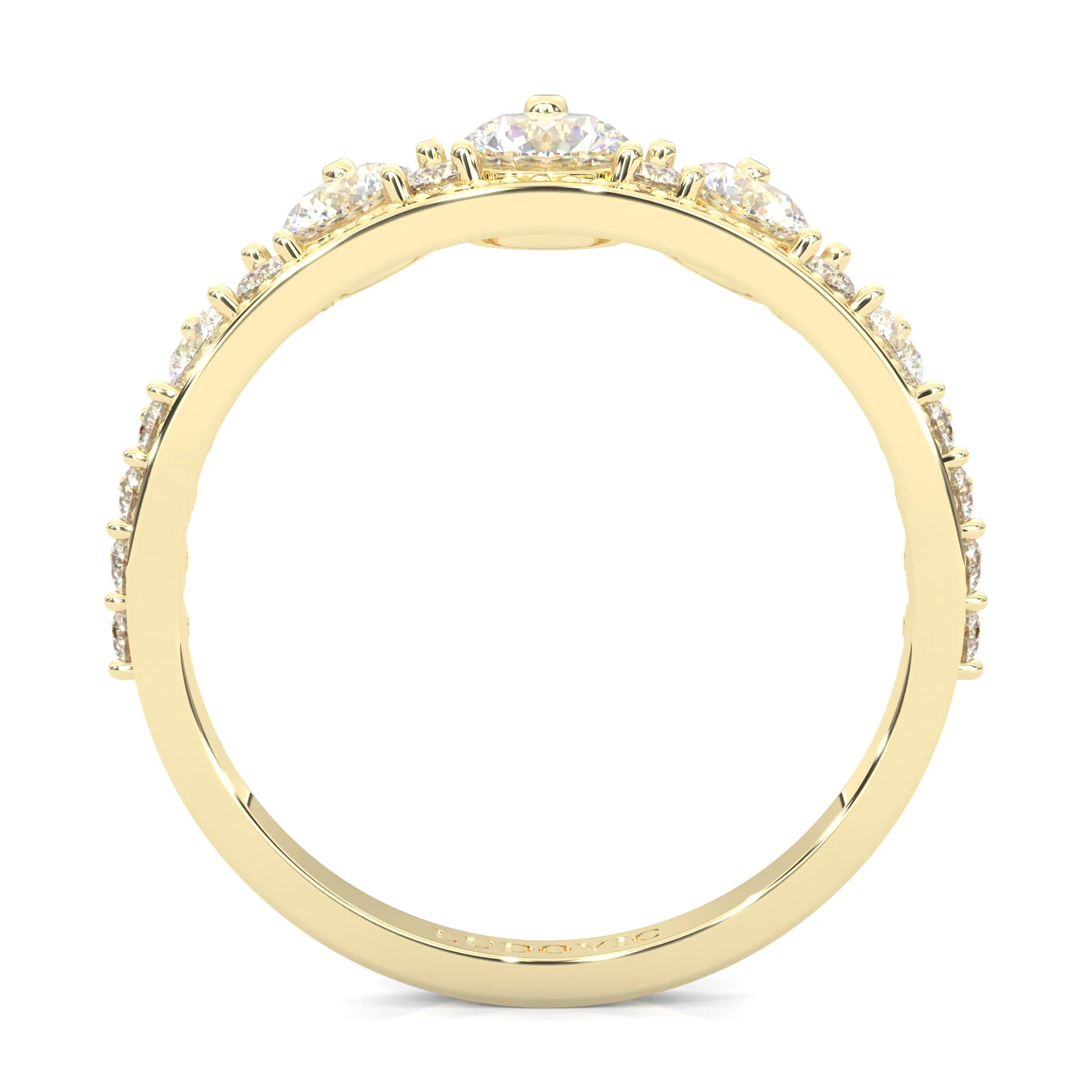 The Austere Spirit Moissanite Wedding Band ( Yellow Gold ) - Image 5