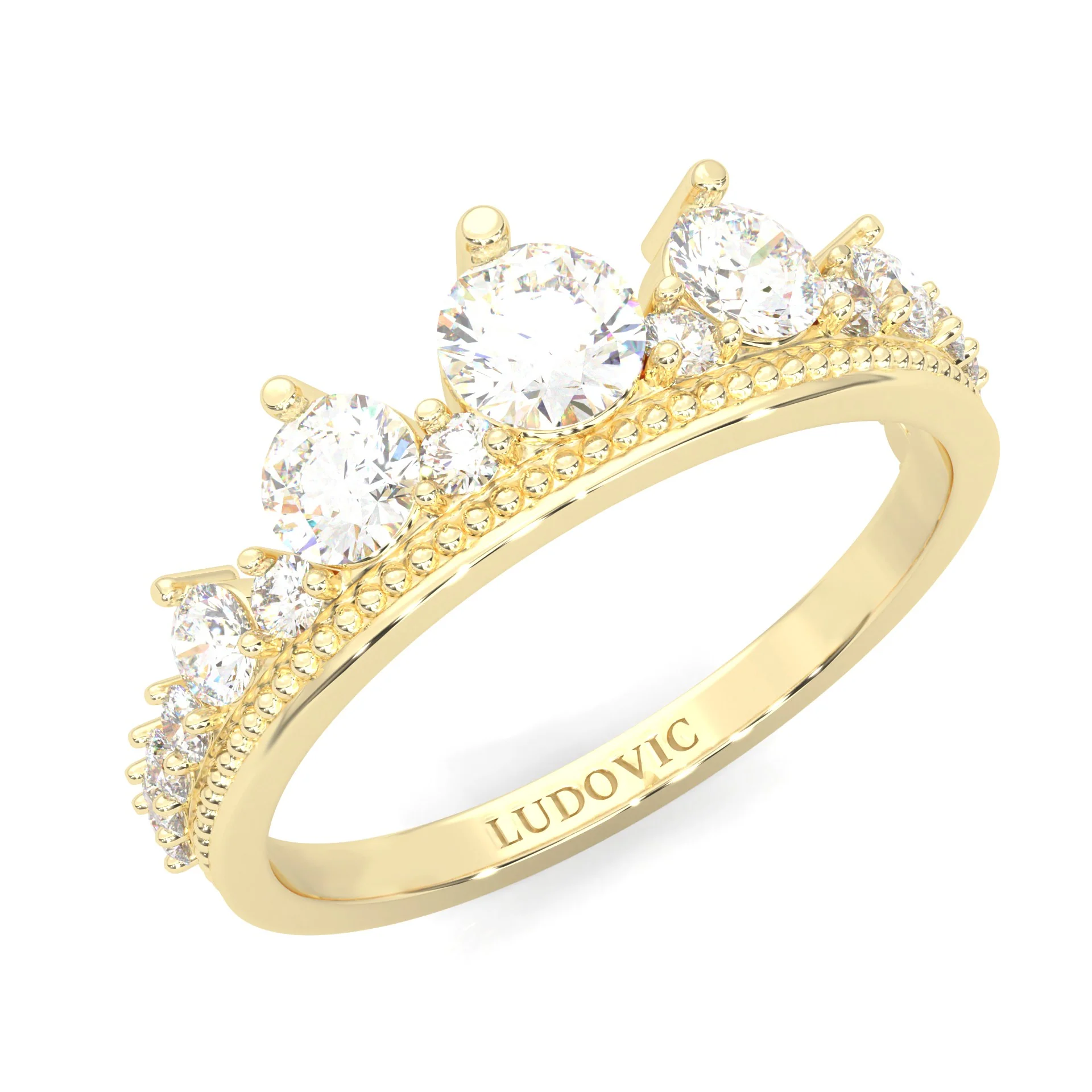 The Austere Spirit Moissanite Wedding Band ( Yellow Gold ) - Image 6