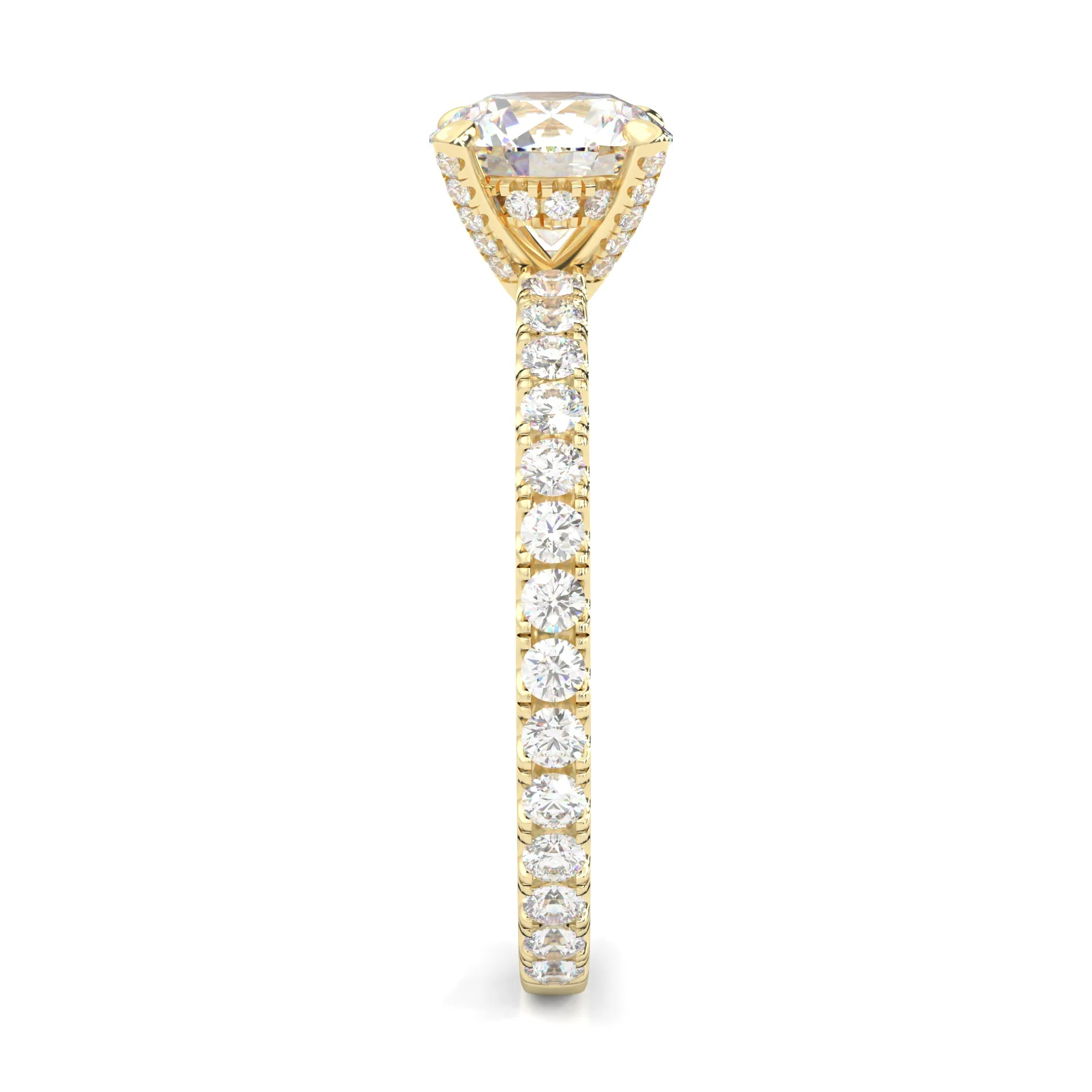 The Brilliant Teardrop Ring Moissanite Engagement Ring ( Yellow Gold 14K ) - Image 3