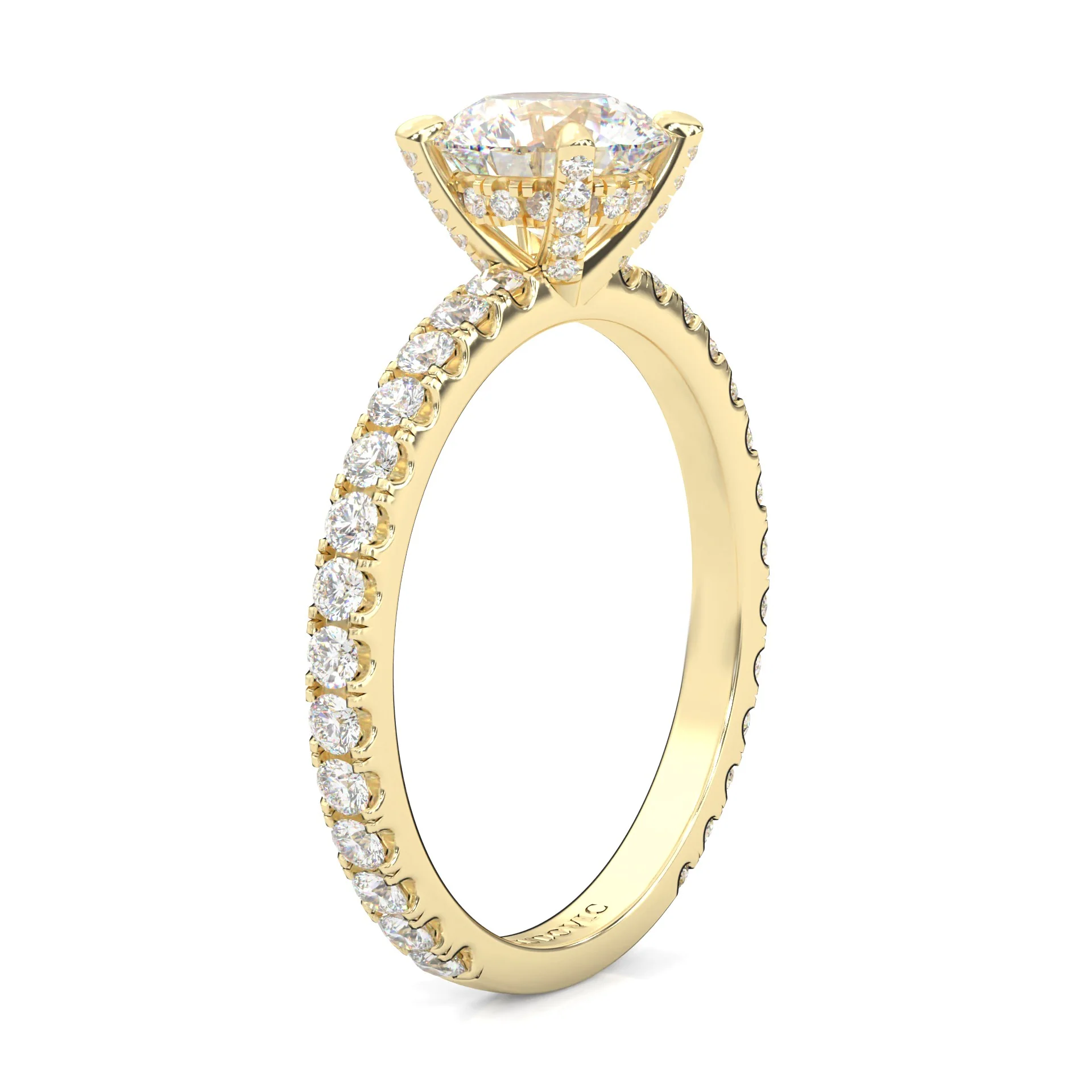 The Brilliant Teardrop Ring Moissanite Engagement Ring ( Yellow Gold 14K ) - Image 4