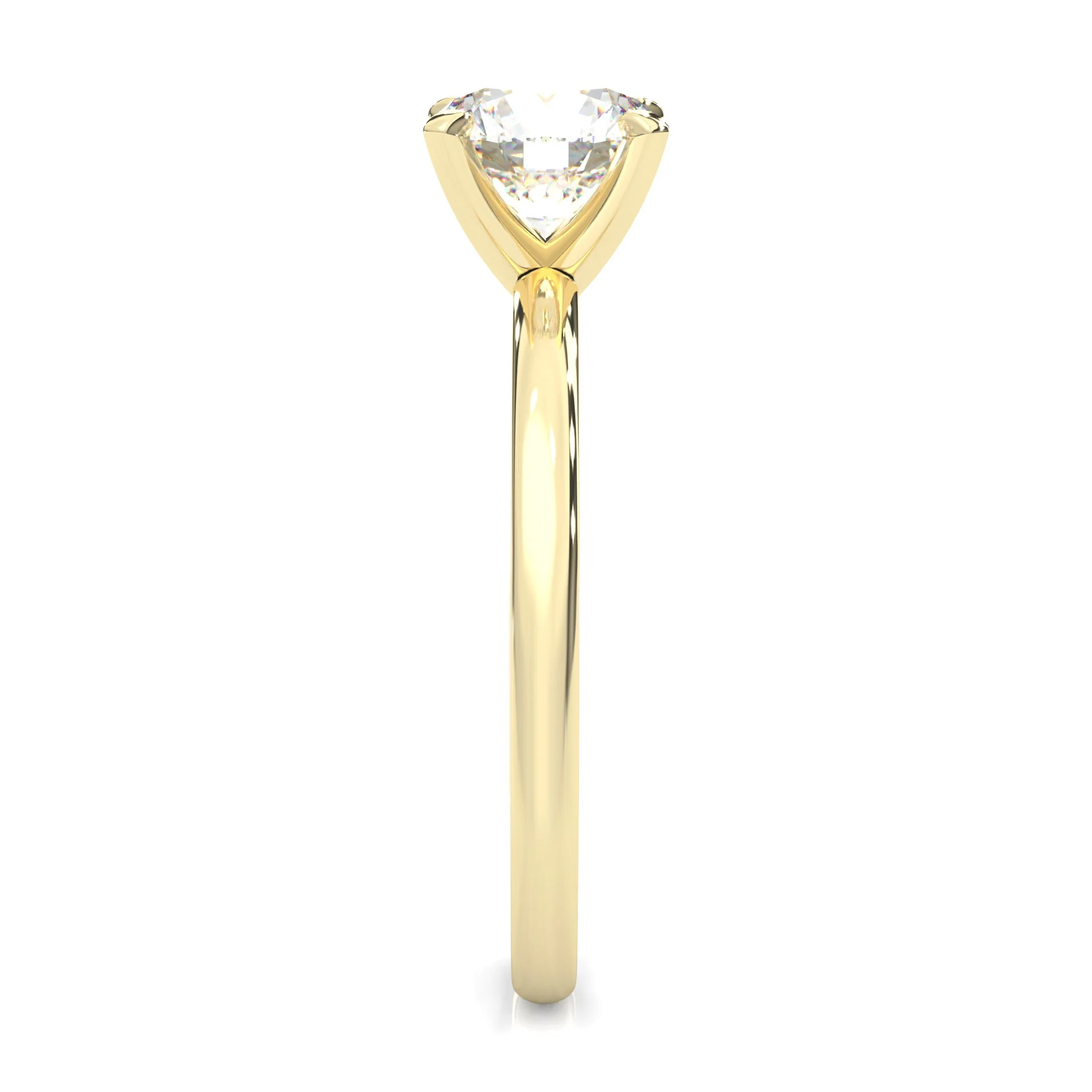 The Classic Moissanite Engagement Ring ( Yellow Gold 14K ) - Image 3