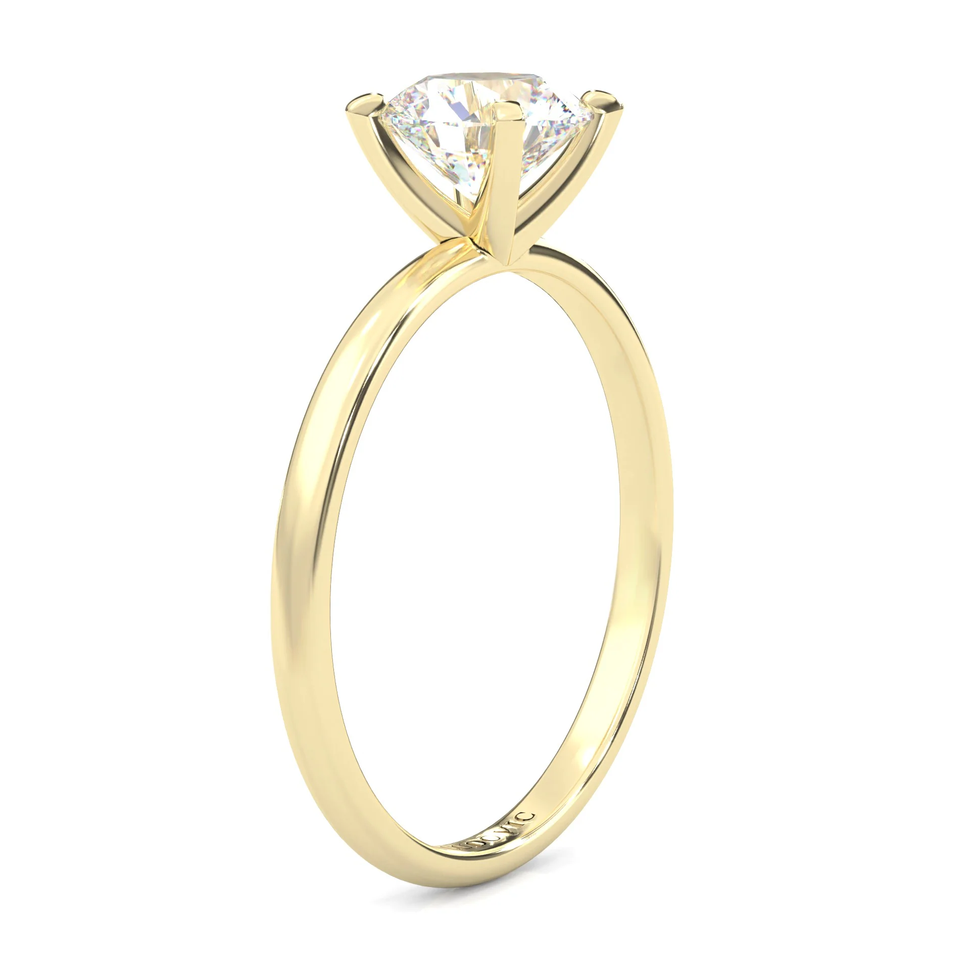 The Classic Moissanite Engagement Ring ( Yellow Gold 14K ) - Image 4