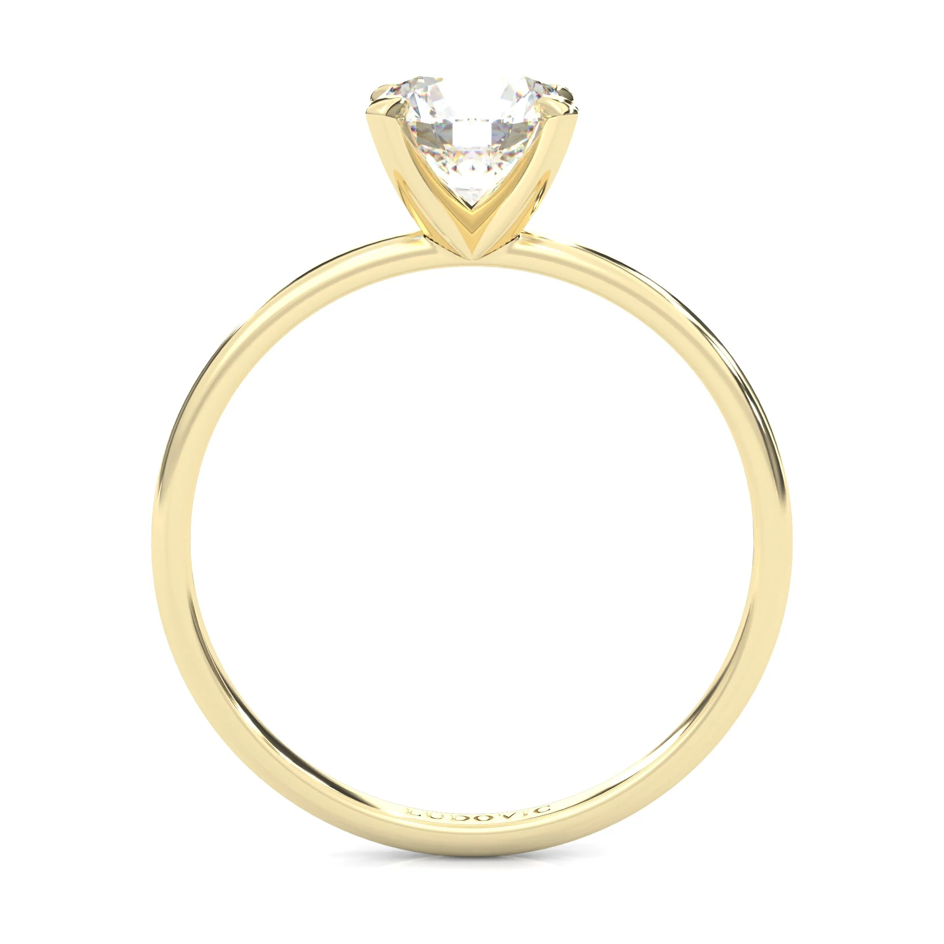 The Classic Moissanite Engagement Ring ( Yellow Gold 14K ) - Image 5