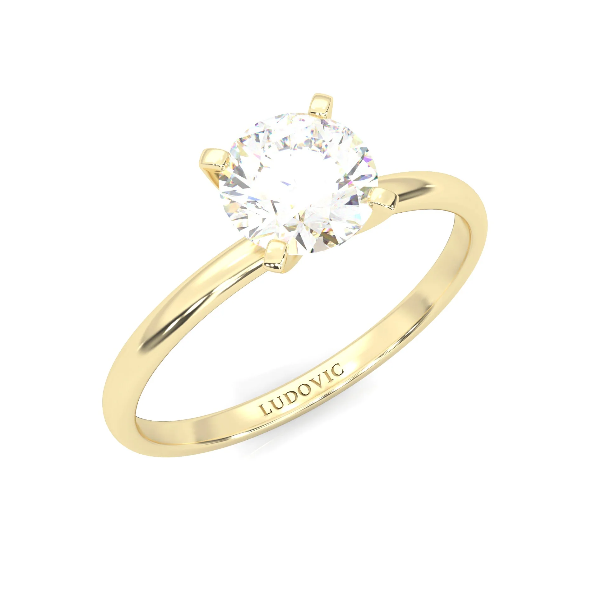 The Classic Moissanite Engagement Ring ( Yellow Gold 14K ) - Image 6
