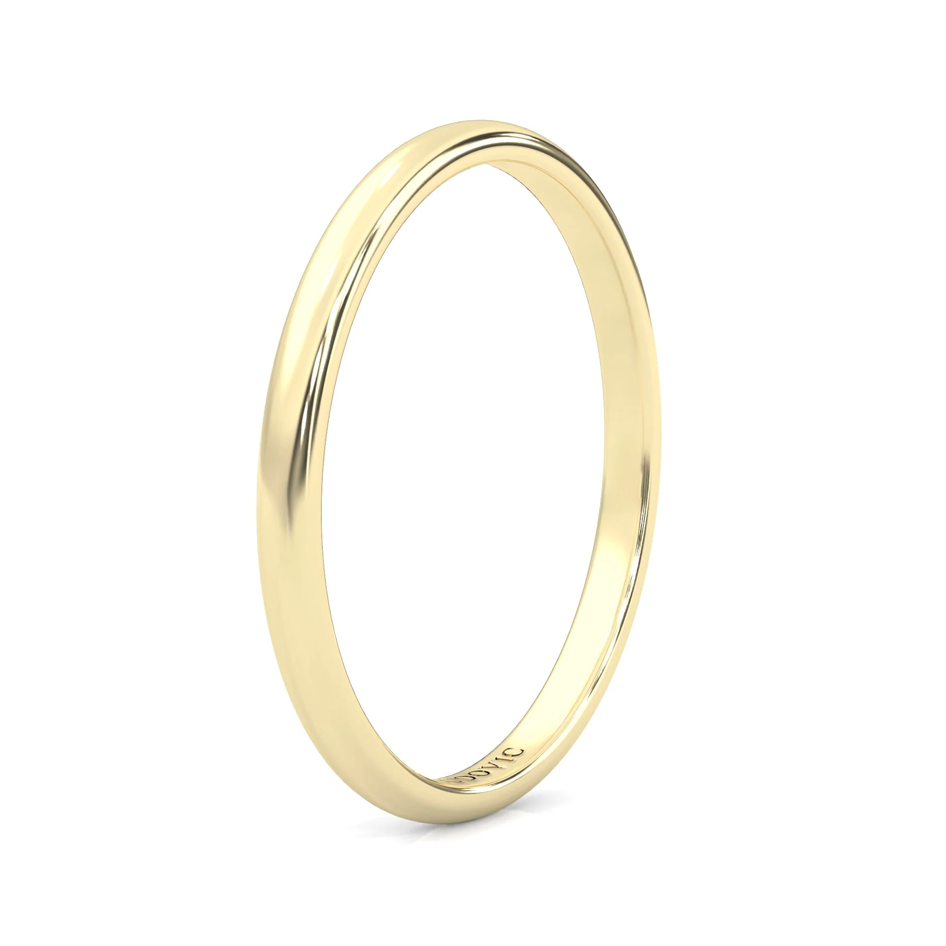 The Classic Moissanite Wedding Band ( Yellow Gold ) - Image 4