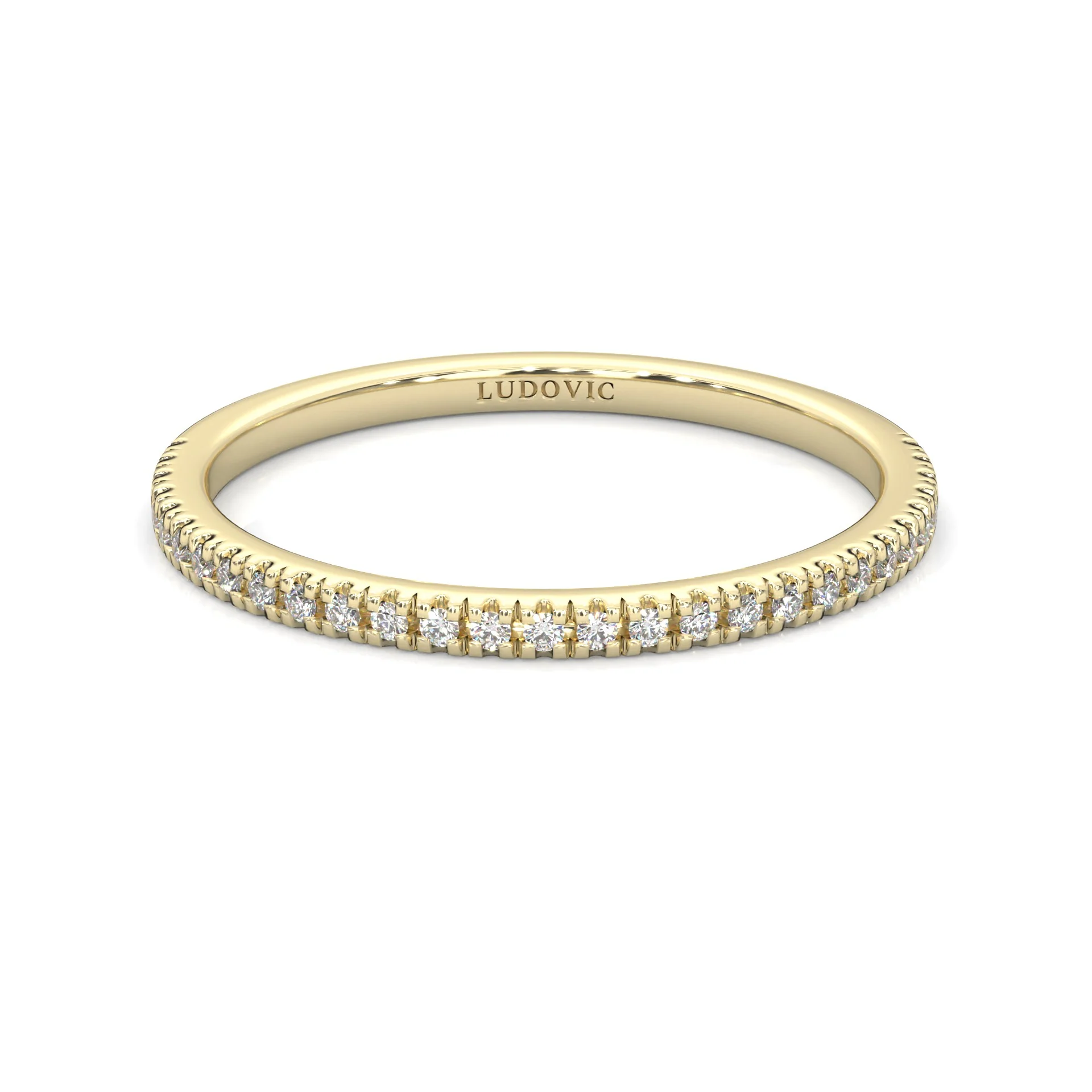 The Crystals Moissanite Wedding Band ( Yellow Gold )