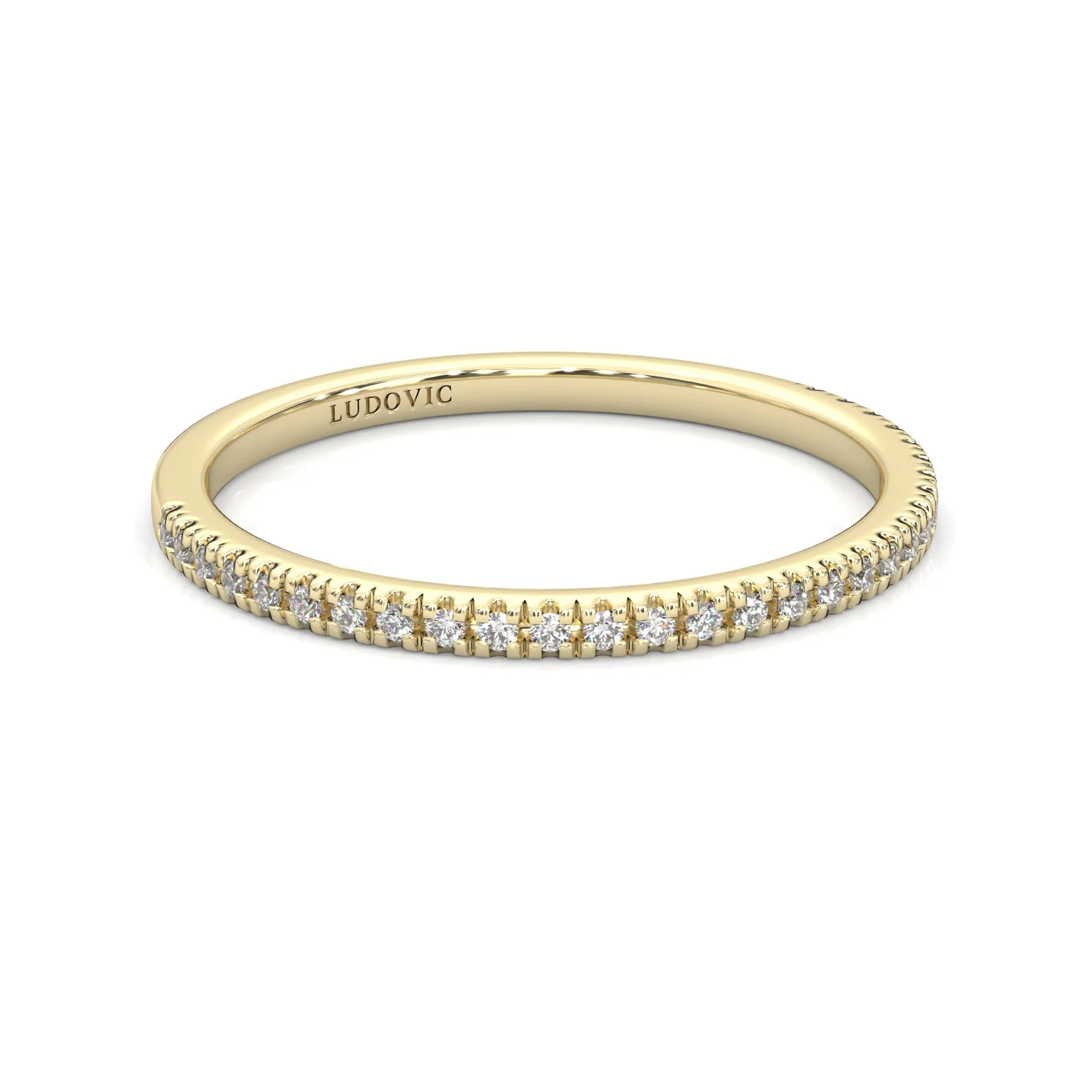 The Crystals Moissanite Wedding Band ( Yellow Gold ) - Image 2