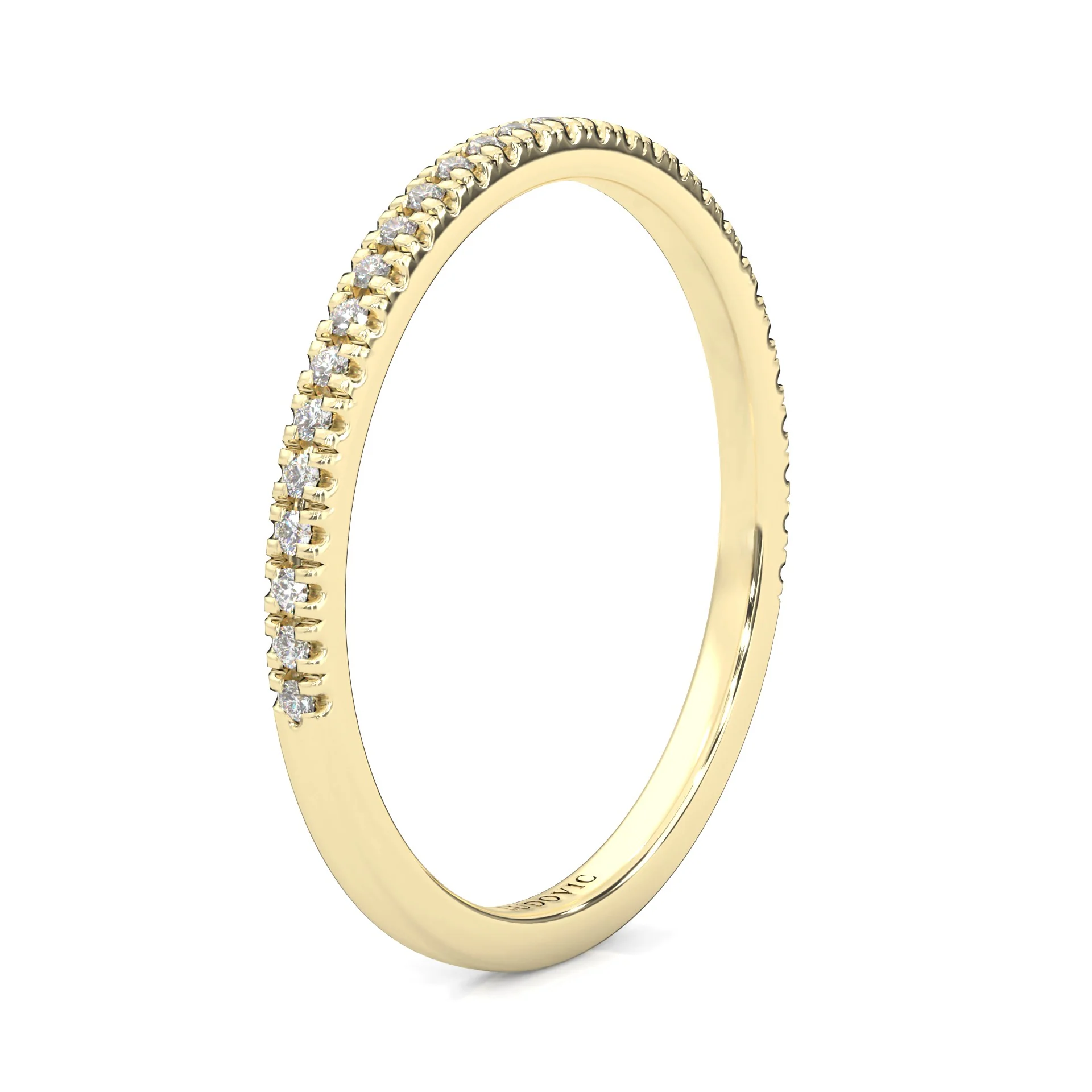 The Crystals Moissanite Wedding Band ( Yellow Gold ) - Image 4