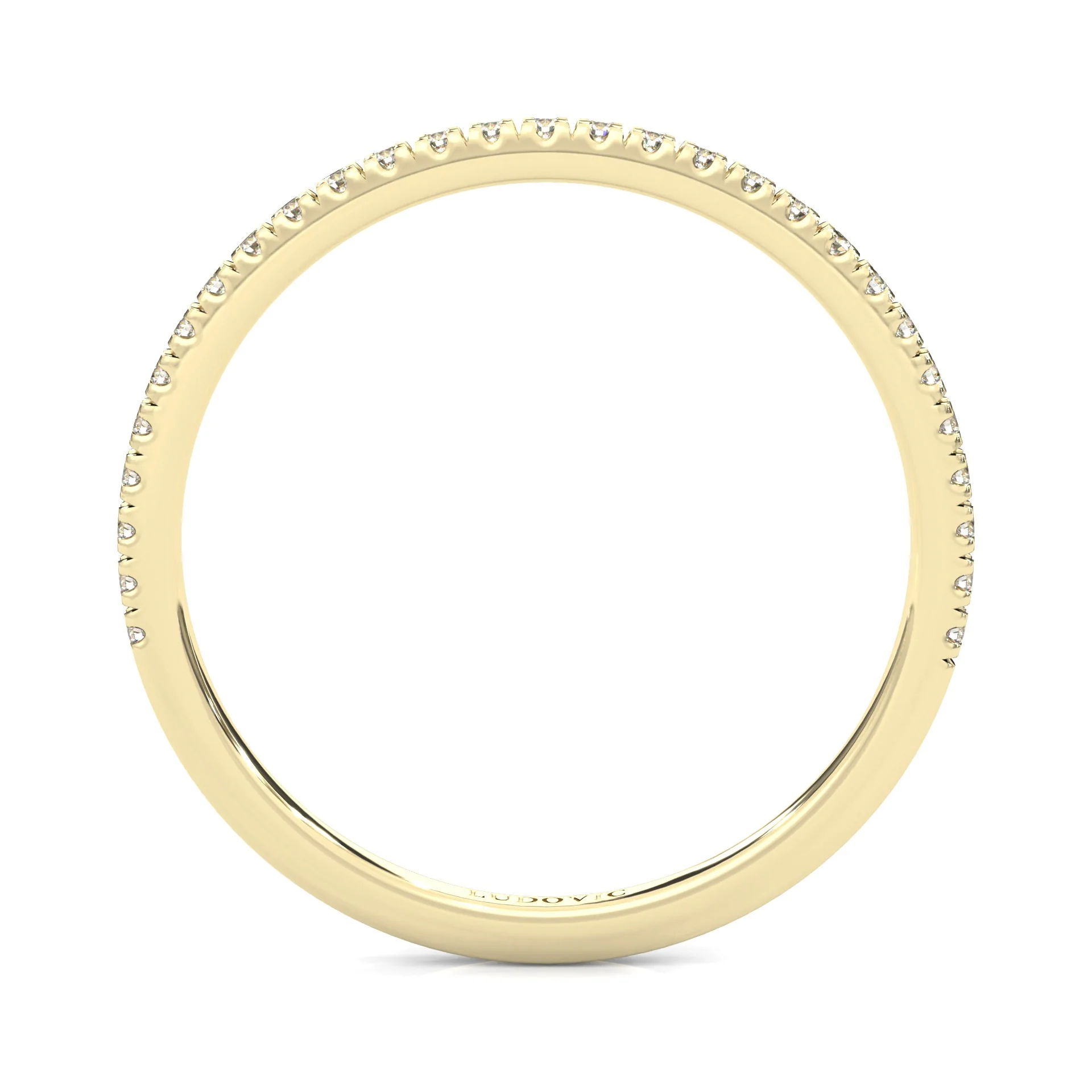The Crystals Moissanite Wedding Band ( Yellow Gold ) - Image 5