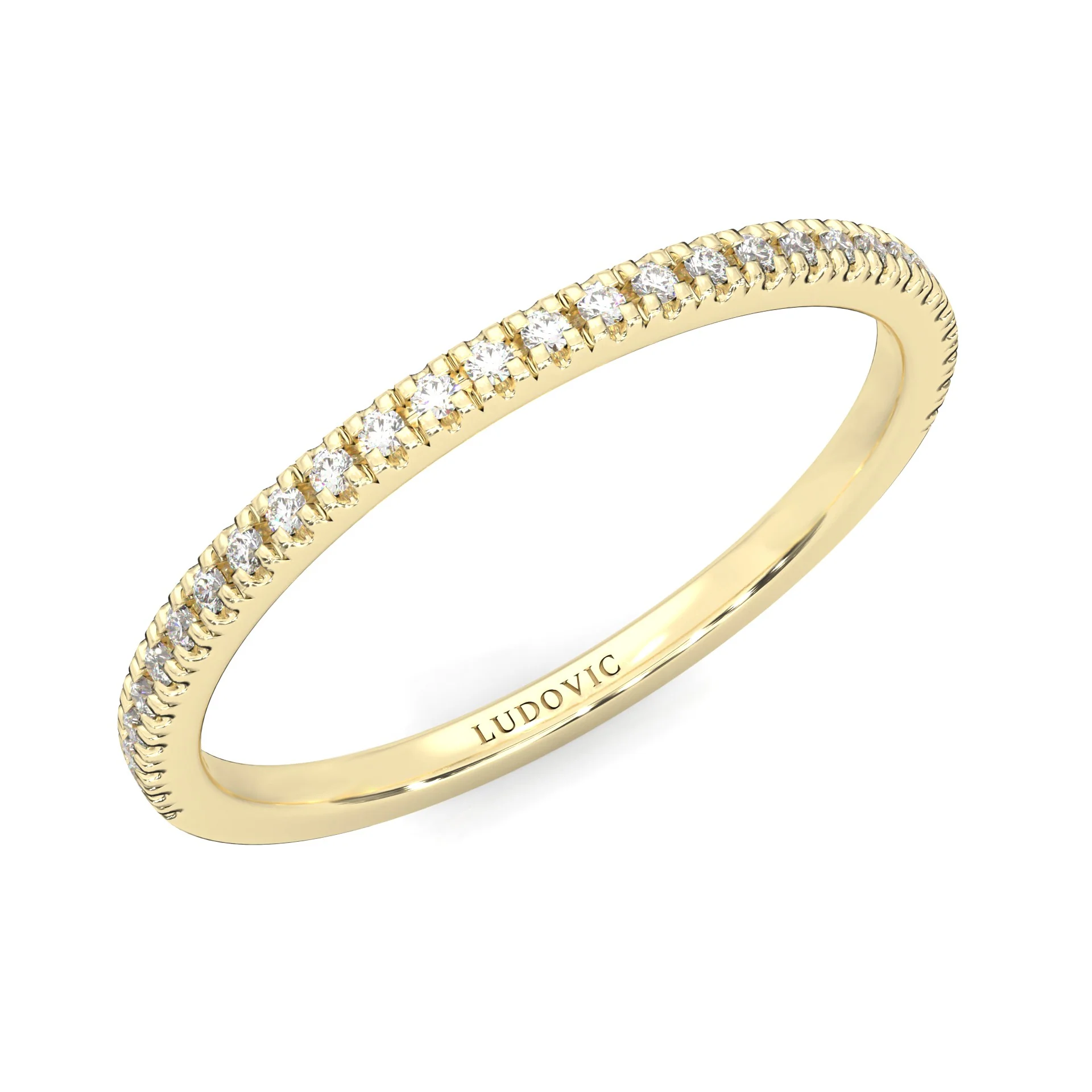 The Crystals Moissanite Wedding Band ( Yellow Gold ) - Image 6