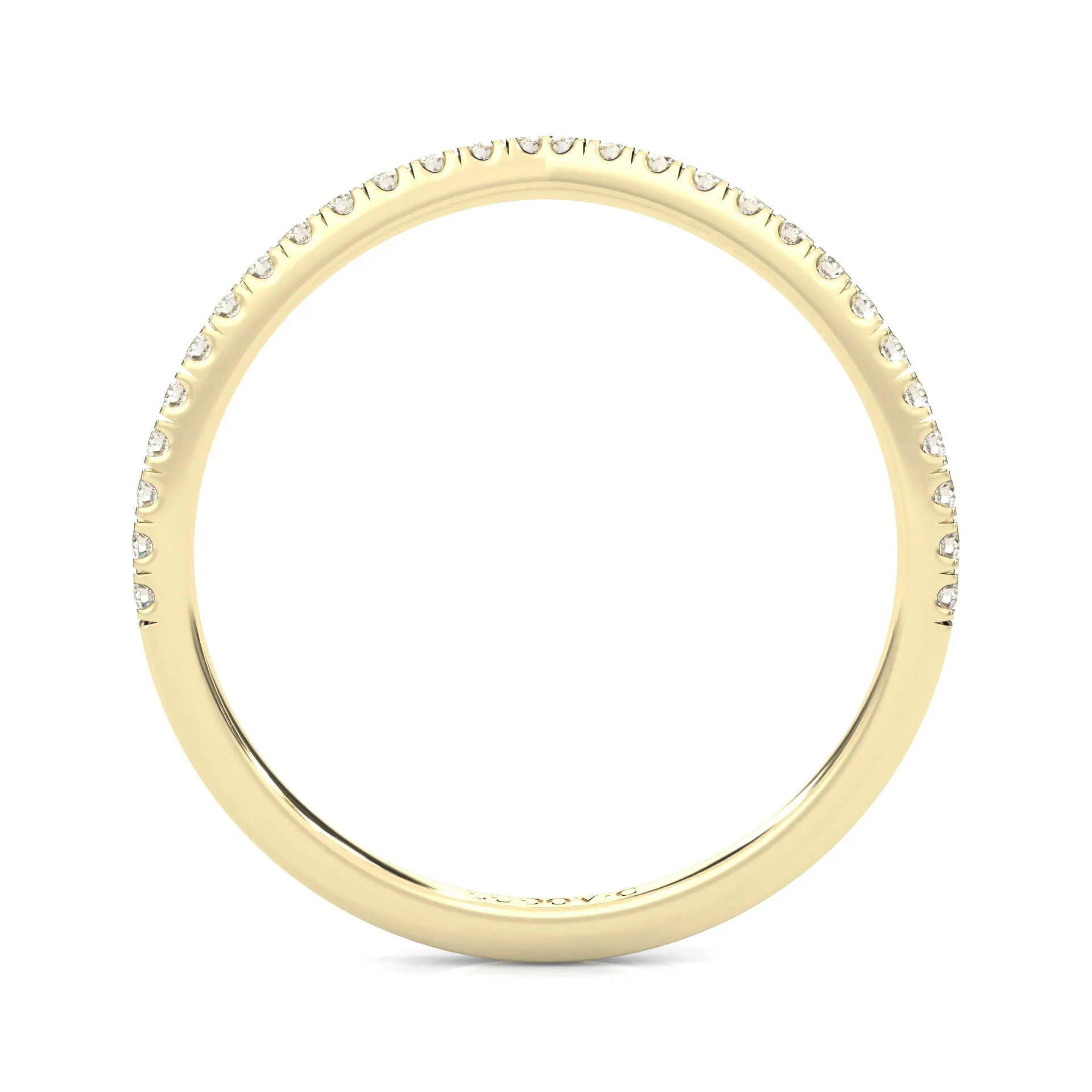 The Curved Swan Moissanite Wedding band ( Yellow Gold ) - Image 5