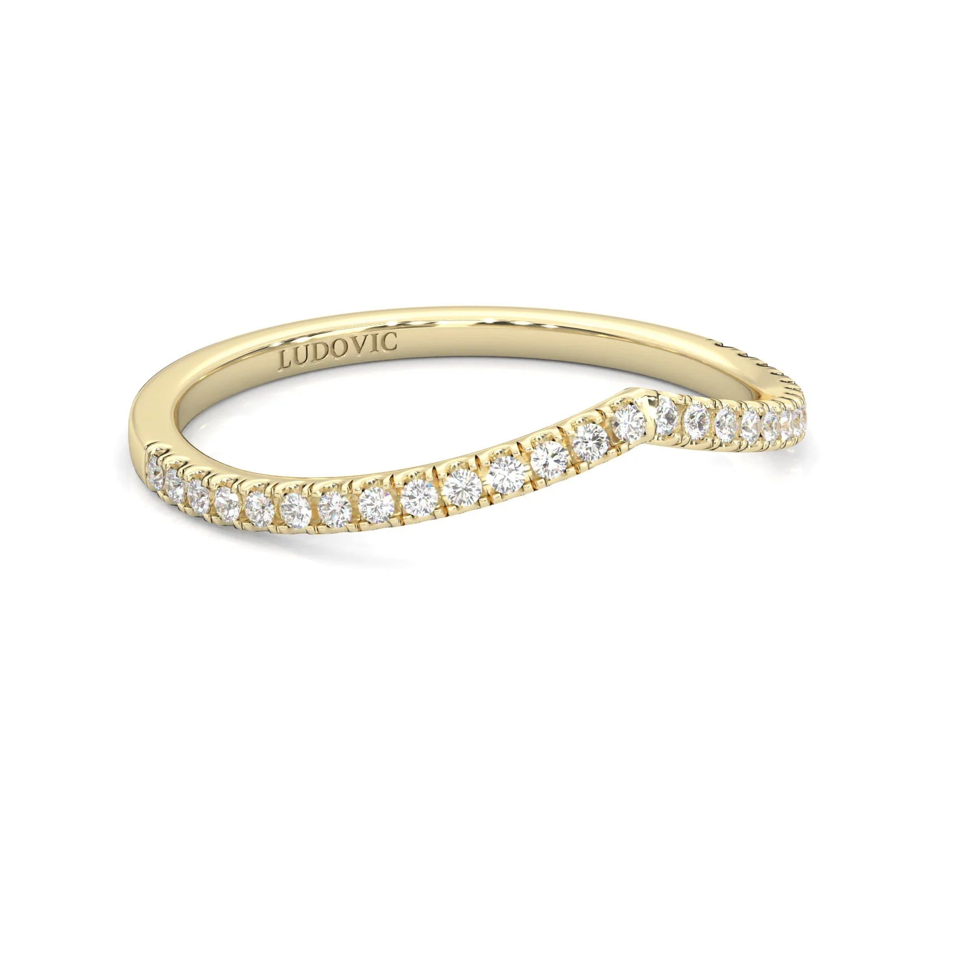 The Curved Swan Moissanite Wedding Set ( Yellow Gold ) - Image 10