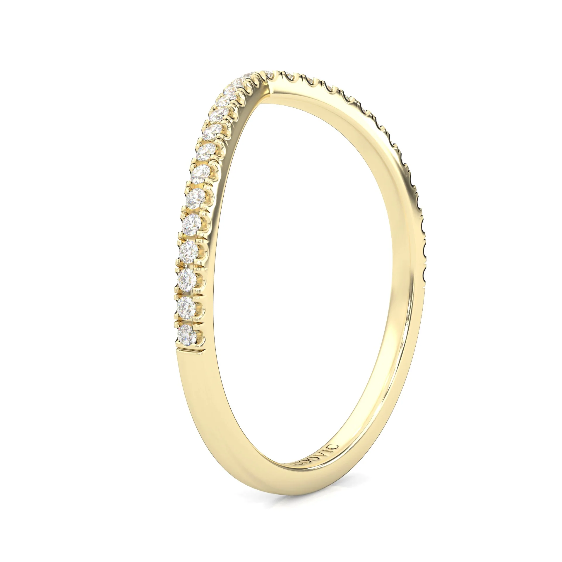 The Curved Swan Moissanite Wedding Set ( Yellow Gold ) - Image 12