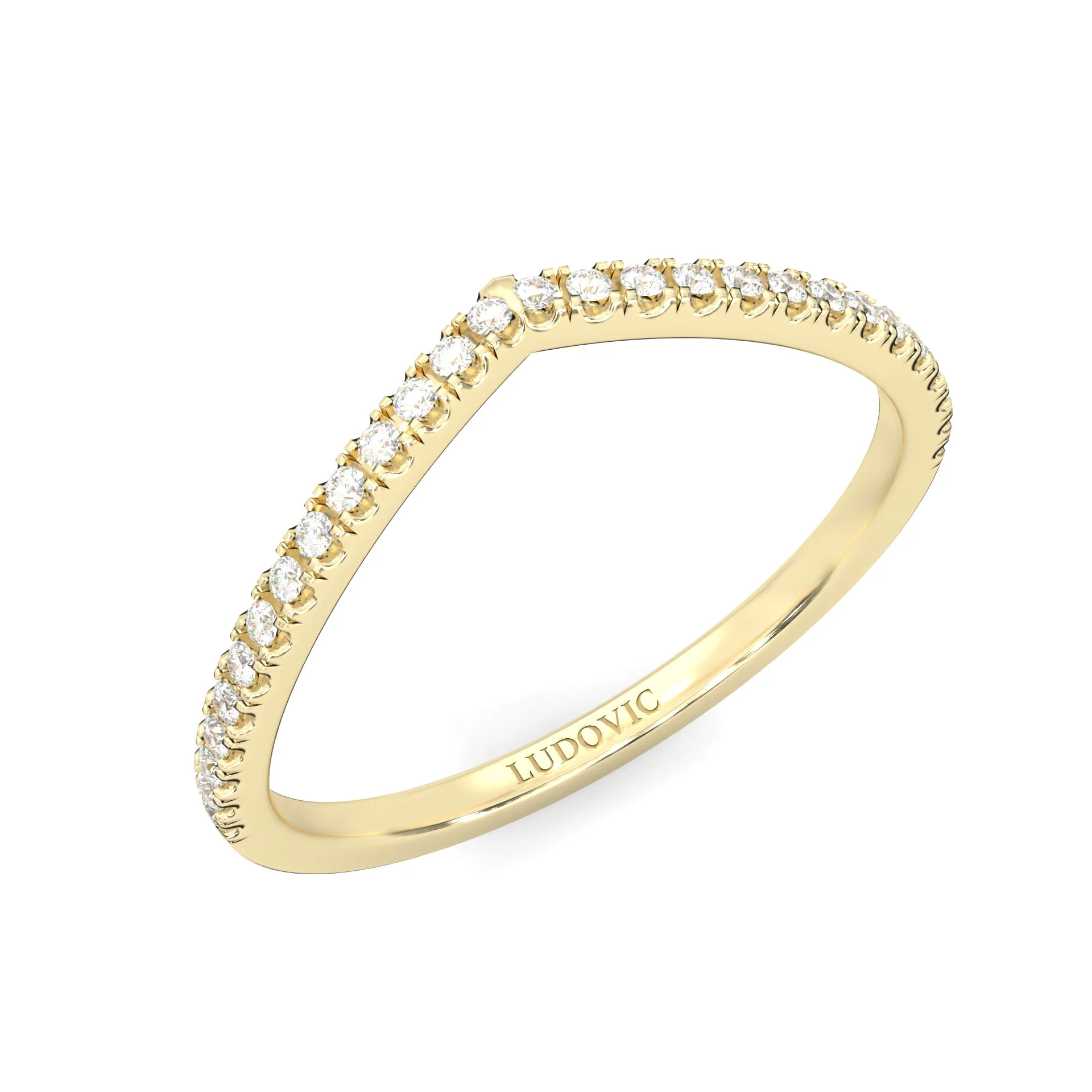 The Curved Swan Moissanite Wedding Set ( Yellow Gold ) - Image 14