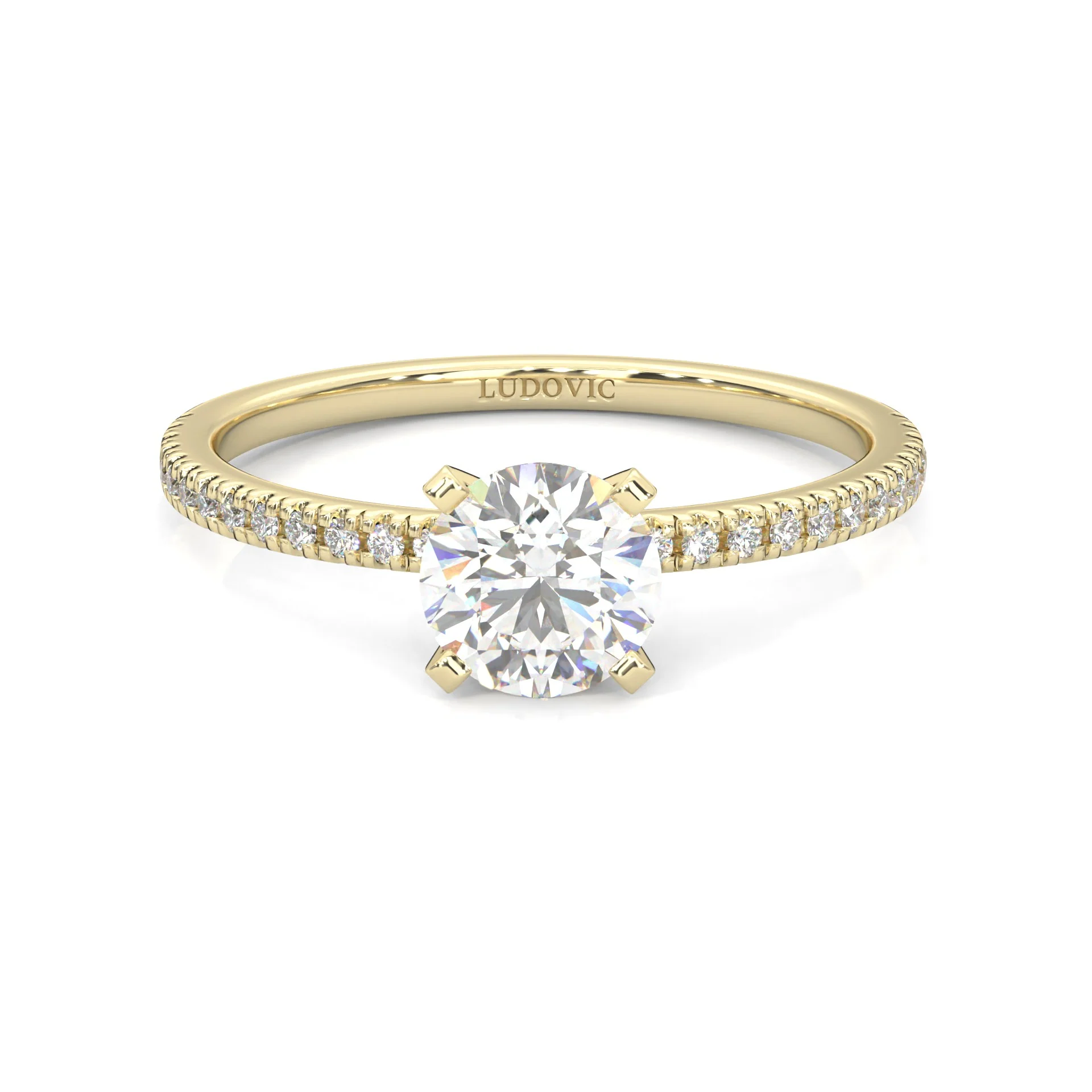 The Curved Swan Moissanite Wedding Set ( Yellow Gold ) - Image 3