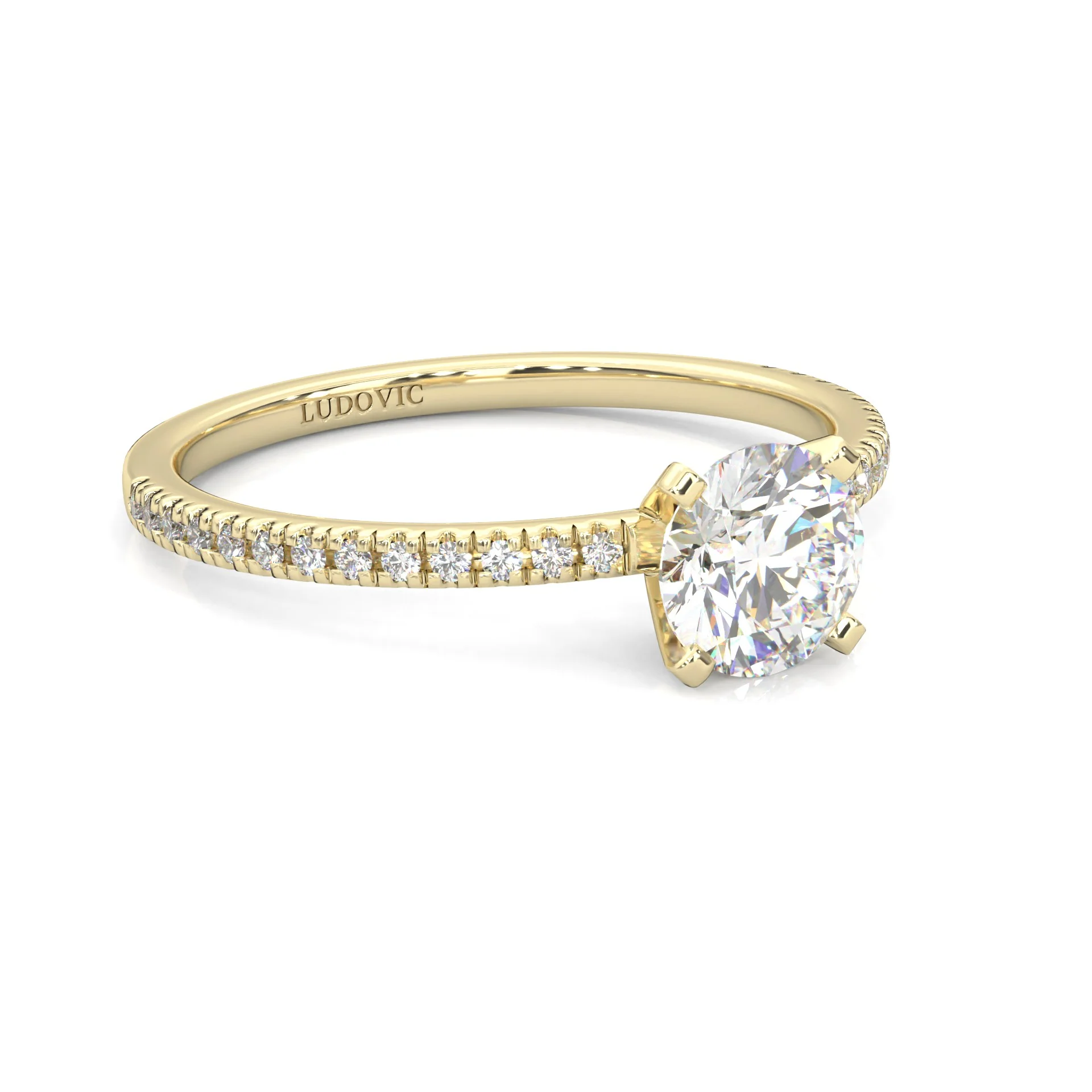 The Curved Swan Moissanite Wedding Set ( Yellow Gold ) - Image 4