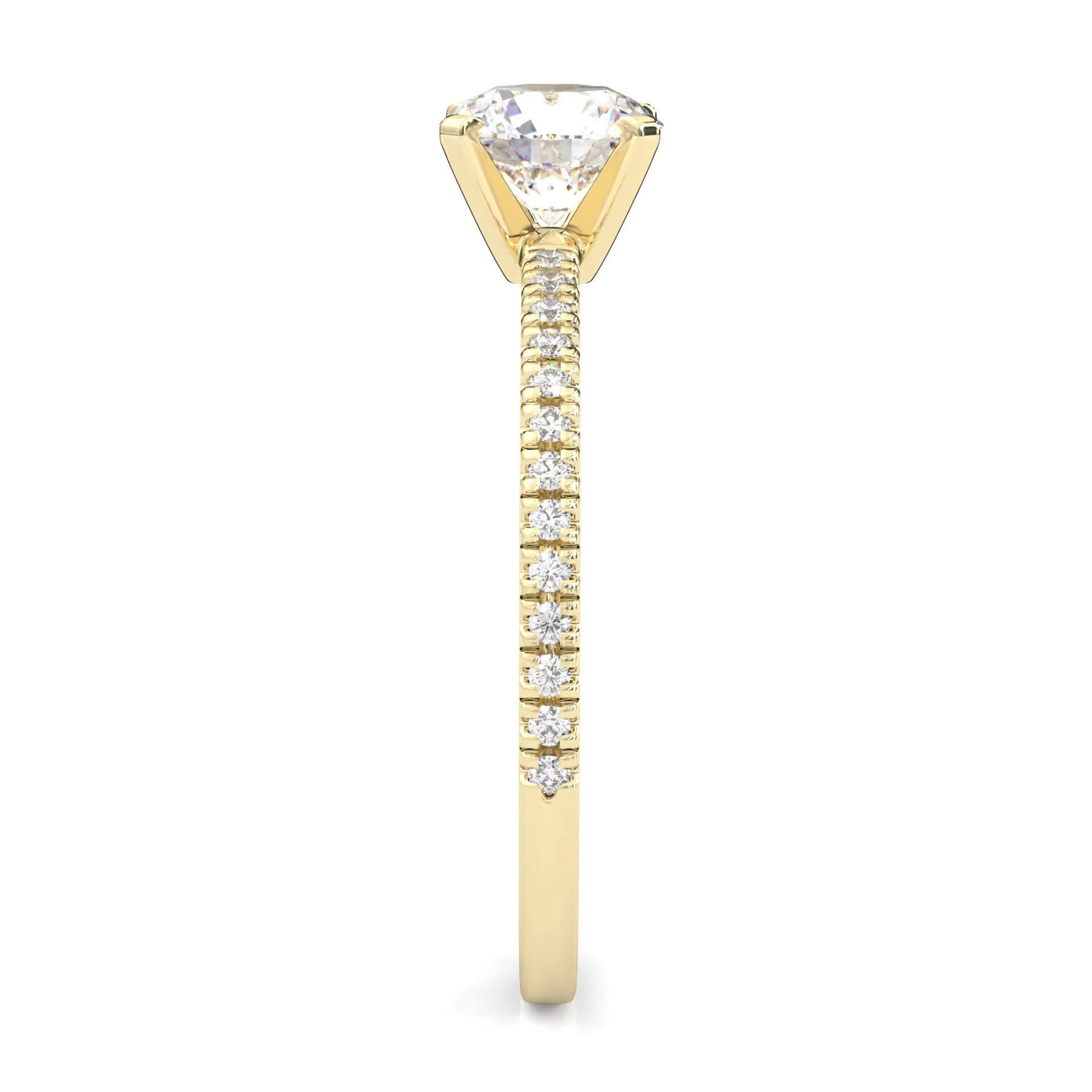 The Curved Swan Moissanite Wedding Set ( Yellow Gold ) - Image 5