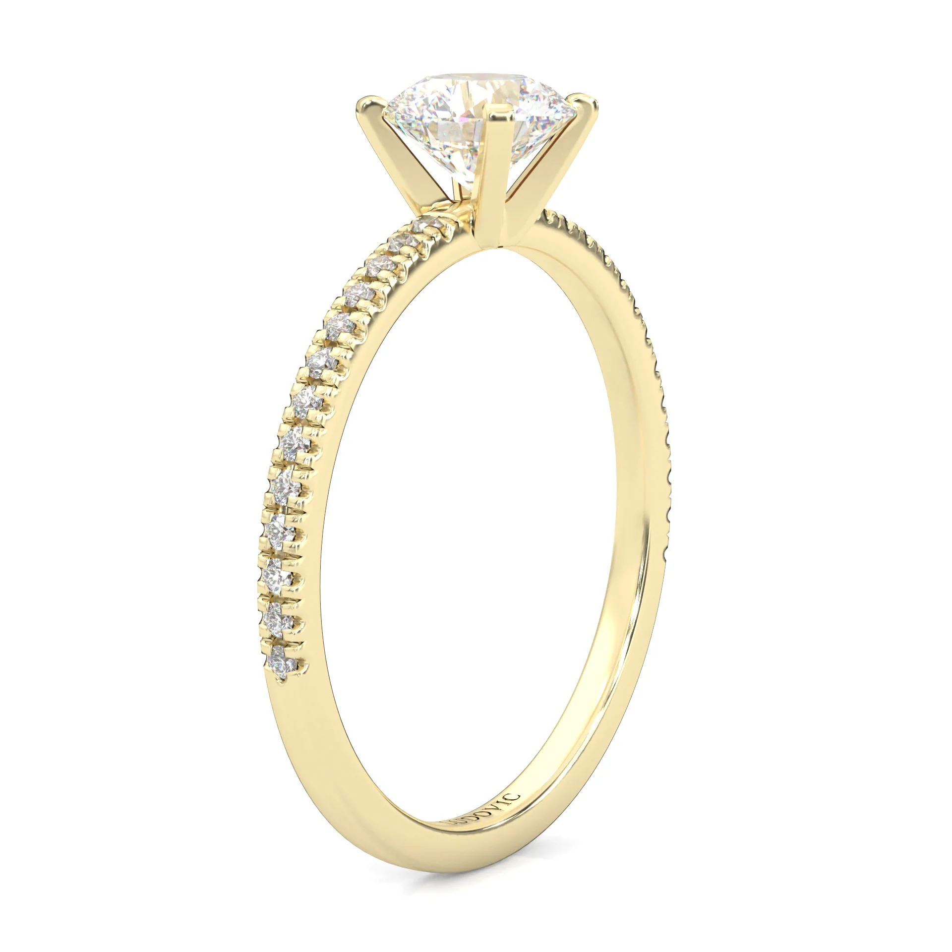 The Curved Swan Moissanite Wedding Set ( Yellow Gold ) - Image 6