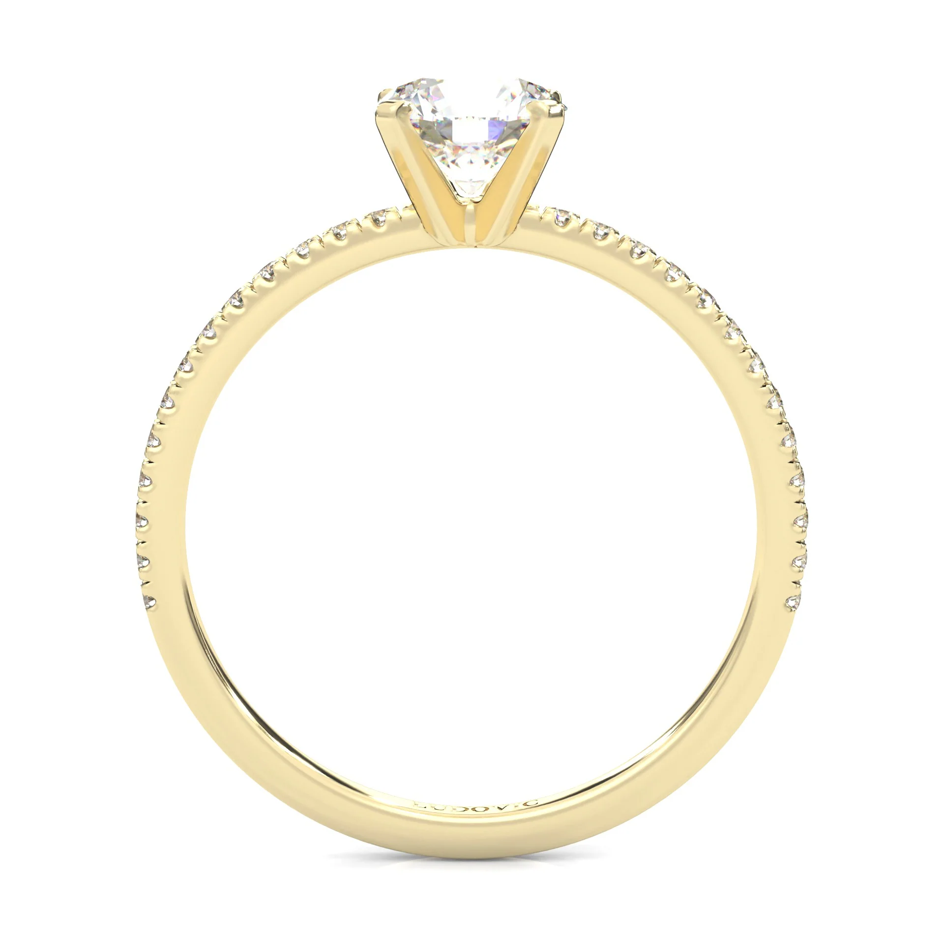 The Curved Swan Moissanite Wedding Set ( Yellow Gold ) - Image 7