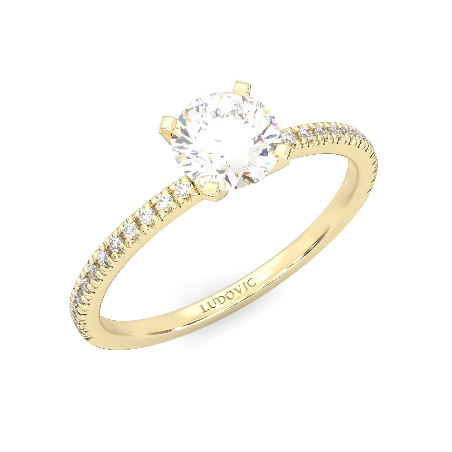 The Curved Swan Moissanite Wedding Set ( Yellow Gold ) - Image 8