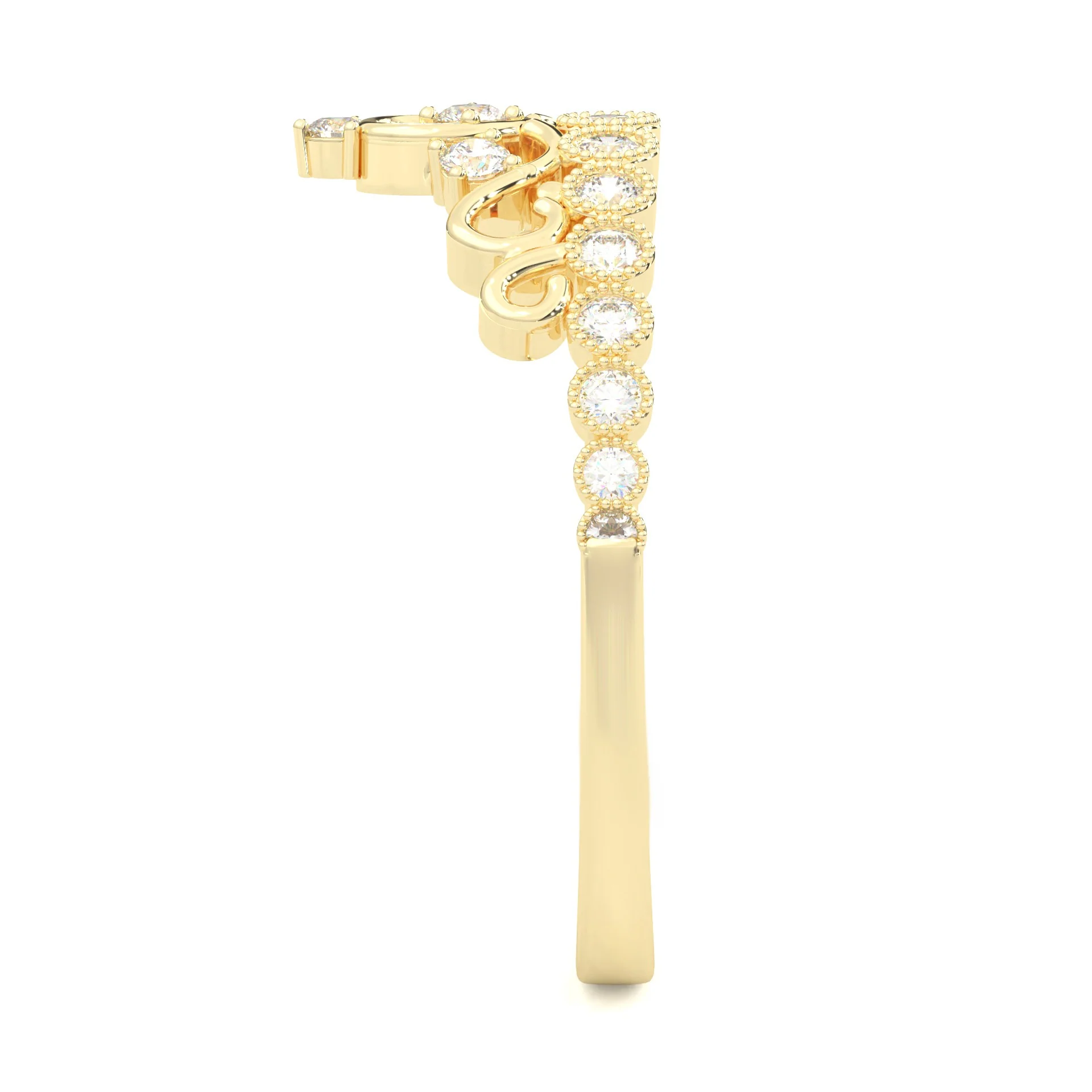 The Dearest Orb Moissanite Wedding Band ( Yellow Gold ) - Image 3