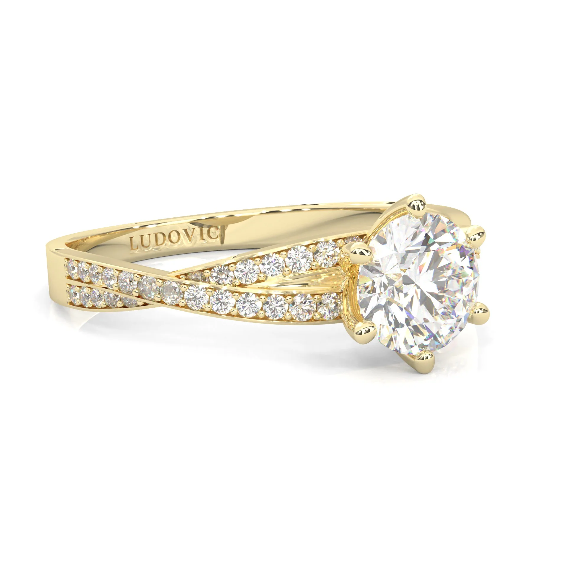 The Detour Moissanite Engagement Ring ( Yellow Gold 14K ) - Image 3