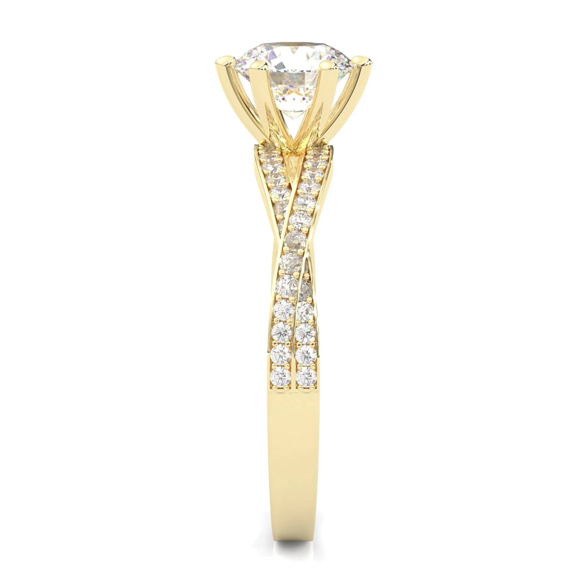The Detour Moissanite Engagement Ring ( Yellow Gold 14K ) - Image 4
