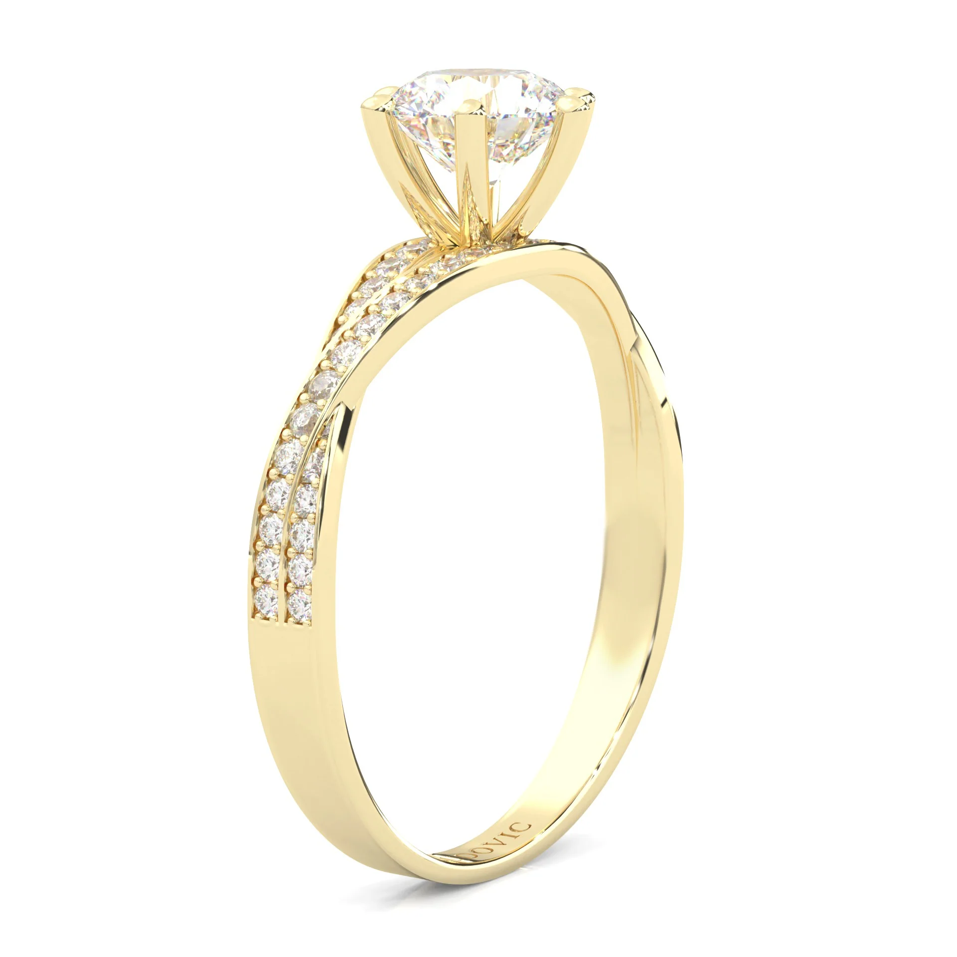 The Detour Moissanite Engagement Ring ( Yellow Gold 14K ) - Image 5