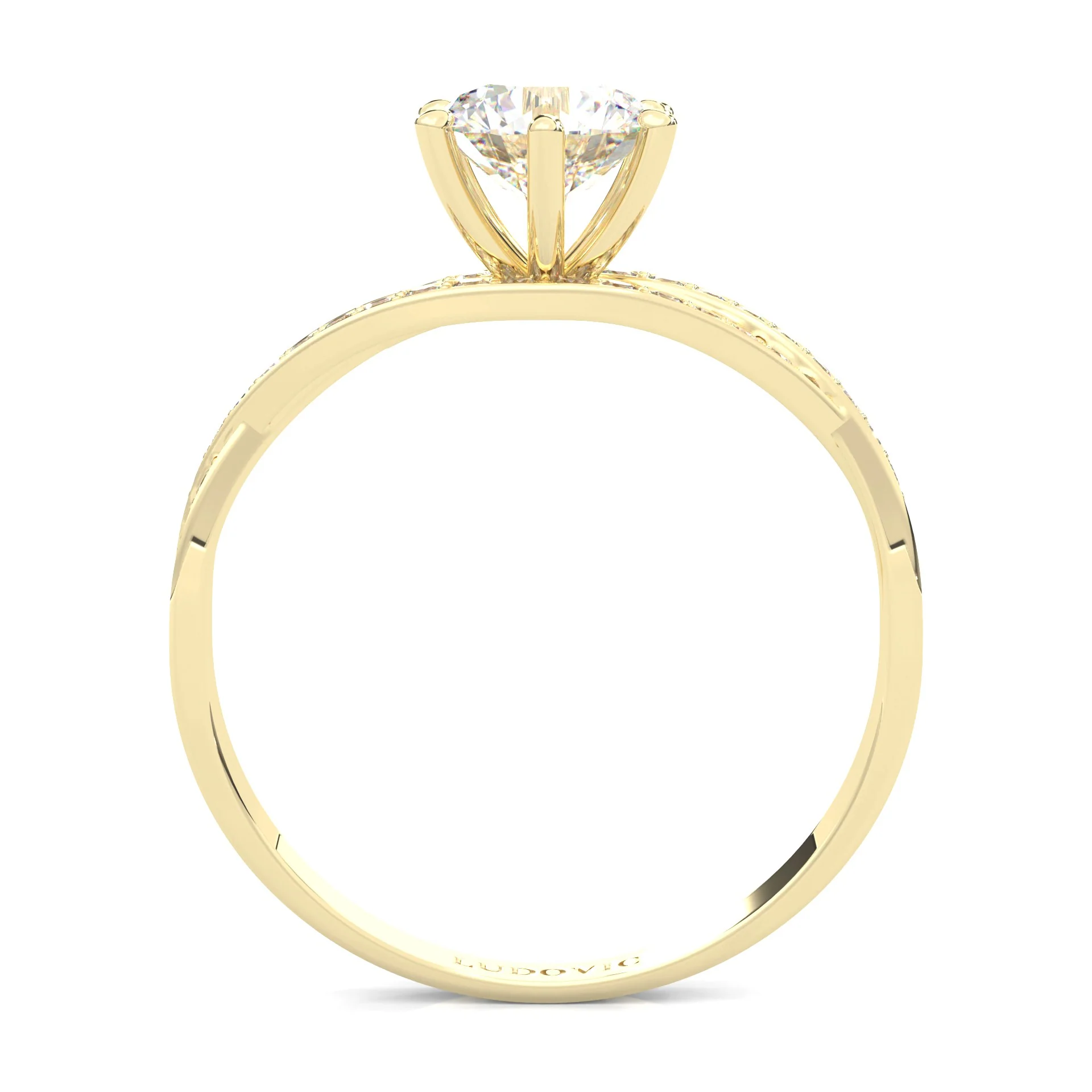 The Detour Moissanite Engagement Ring ( Yellow Gold 14K ) - Image 6