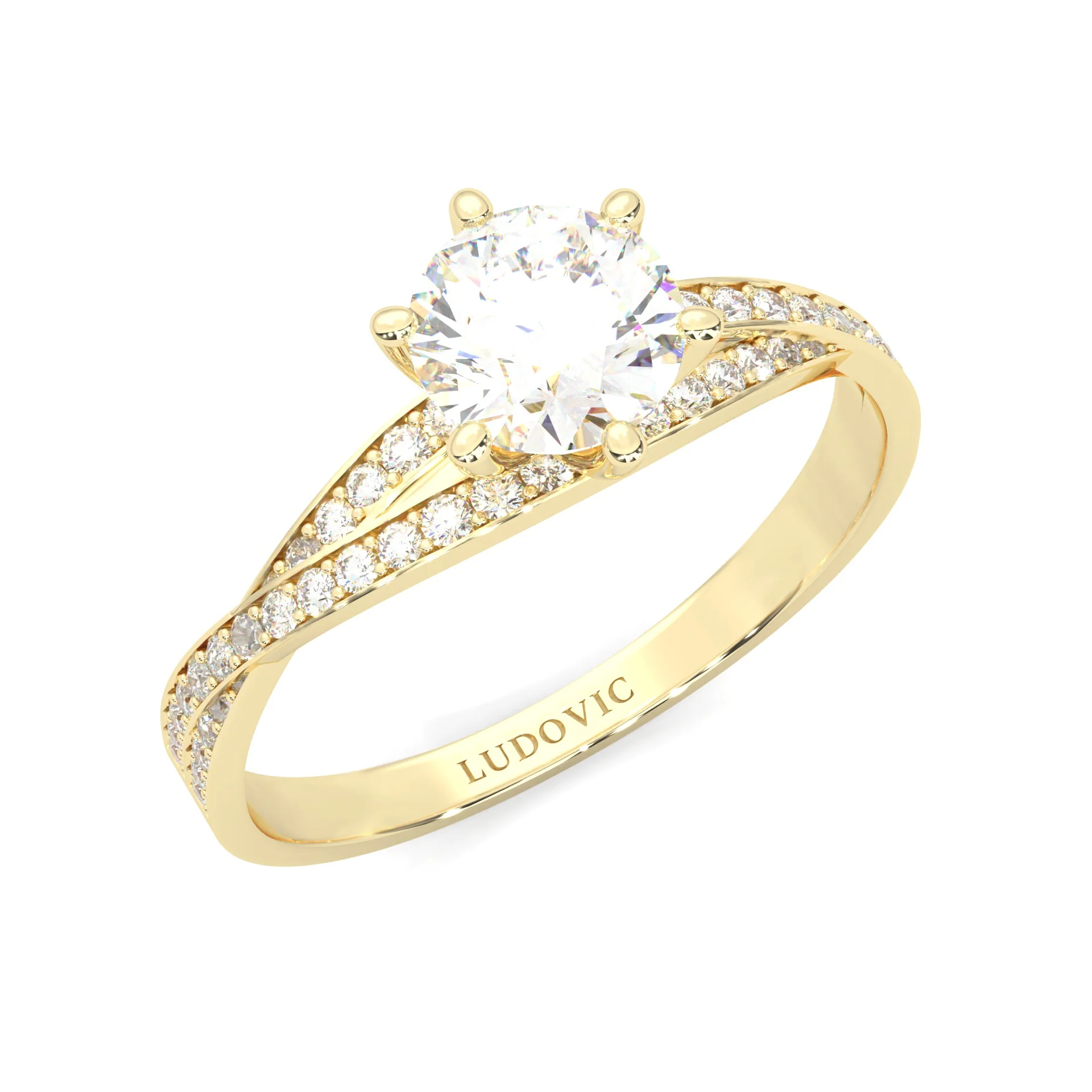 The Detour Moissanite Engagement Ring ( Yellow Gold 14K ) - Image 7