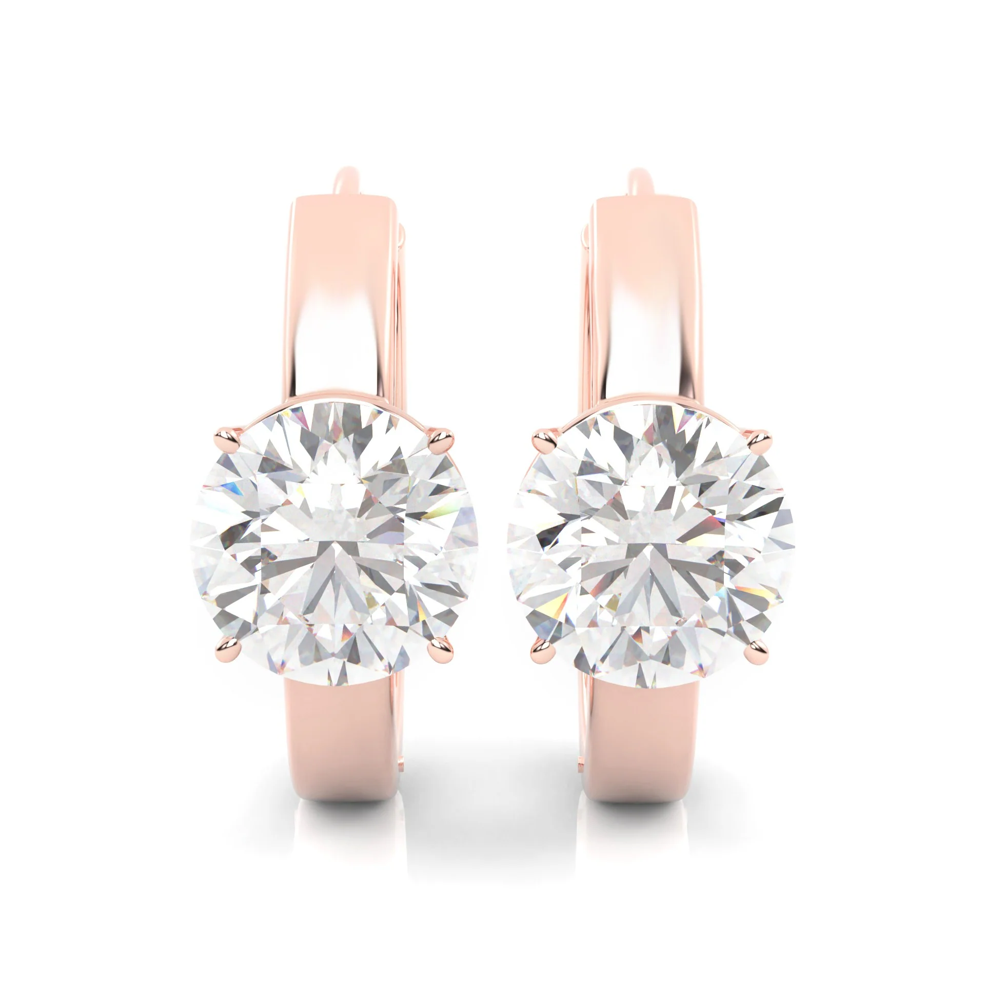 The Diligent Tempest Moissanite Earrings ( Rose Gold 14k ) - Image 3