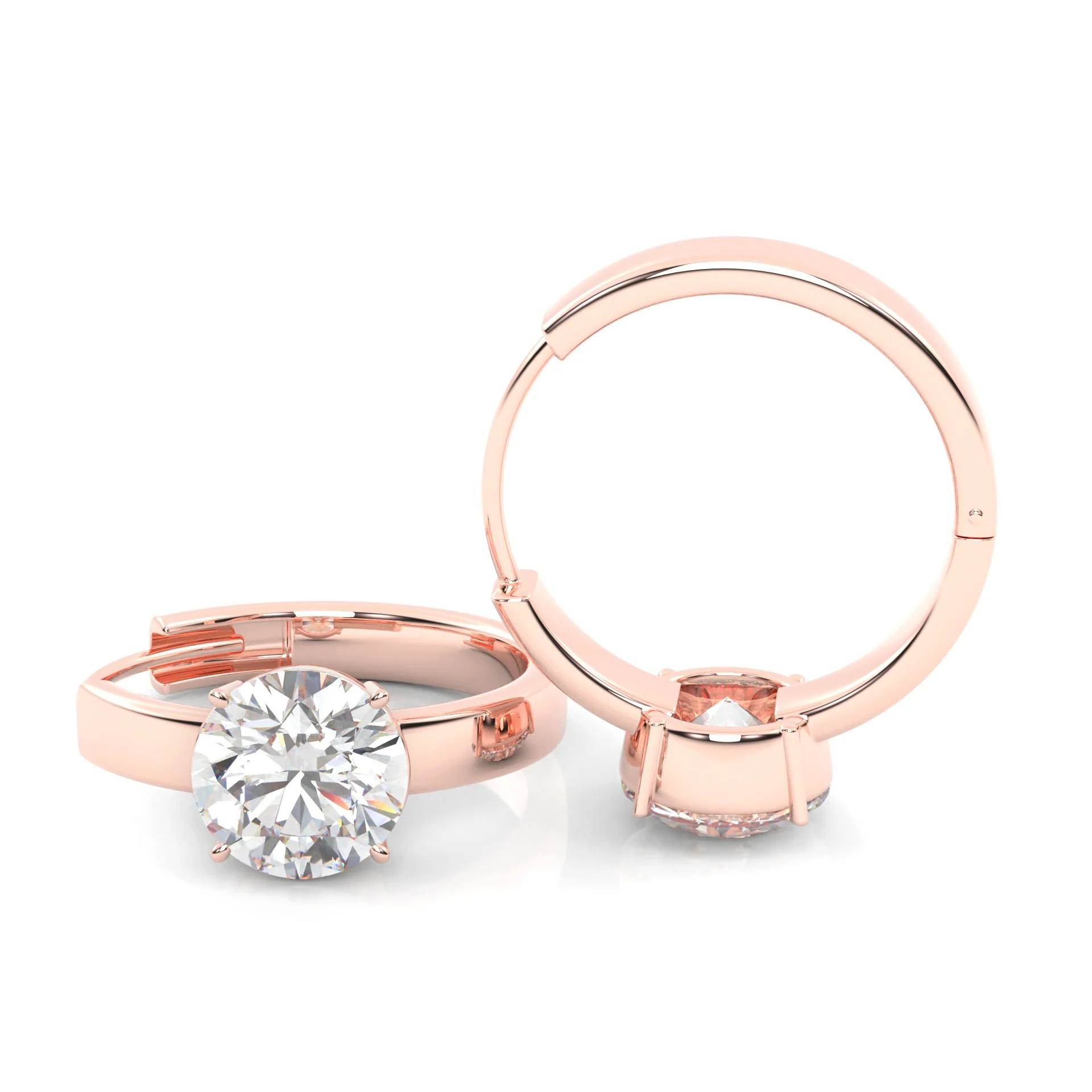 The Diligent Tempest Moissanite Earrings ( Rose Gold 14k ) - Image 4