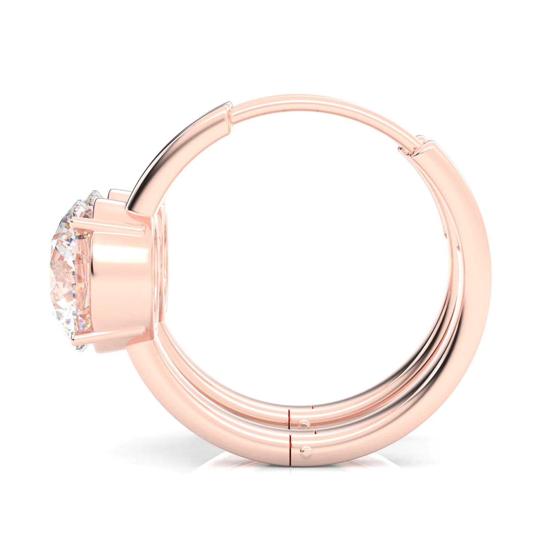 The Diligent Tempest Moissanite Earrings ( Rose Gold 14k ) - Image 5