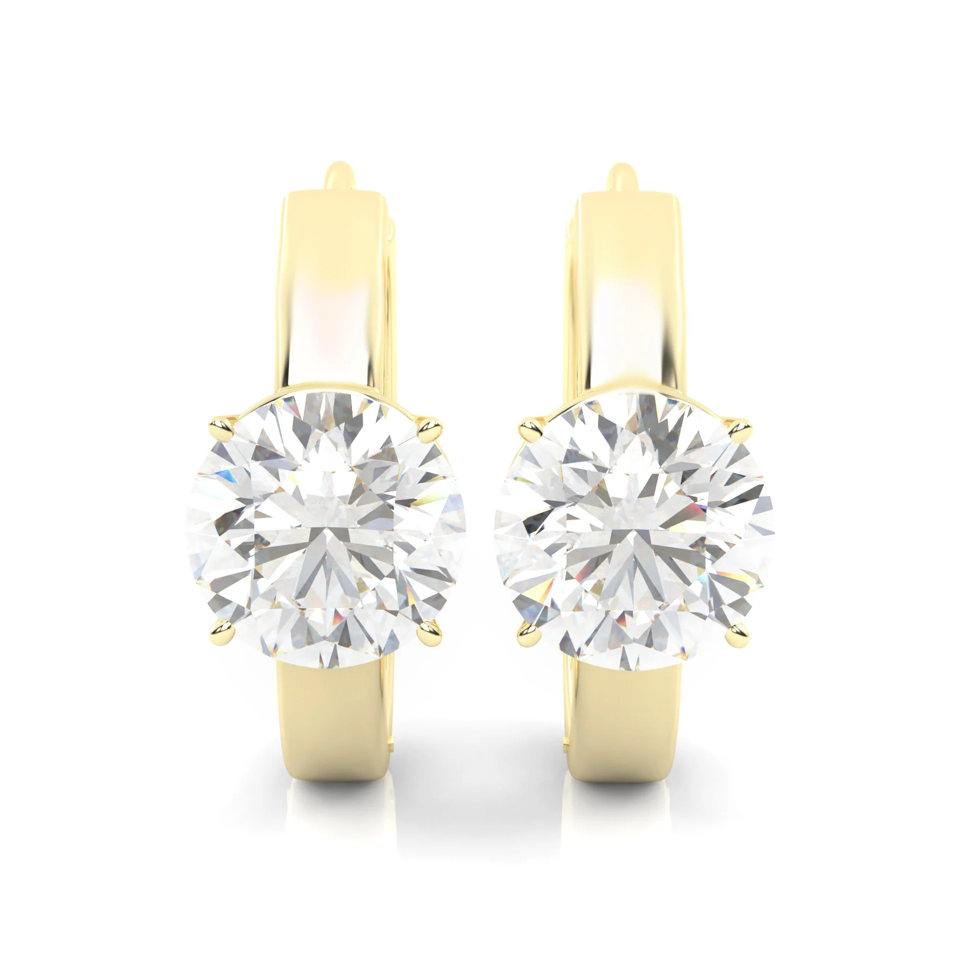 The Diligent Tempest Moissanite Earrings ( Yellow Gold 14k ) - Image 3