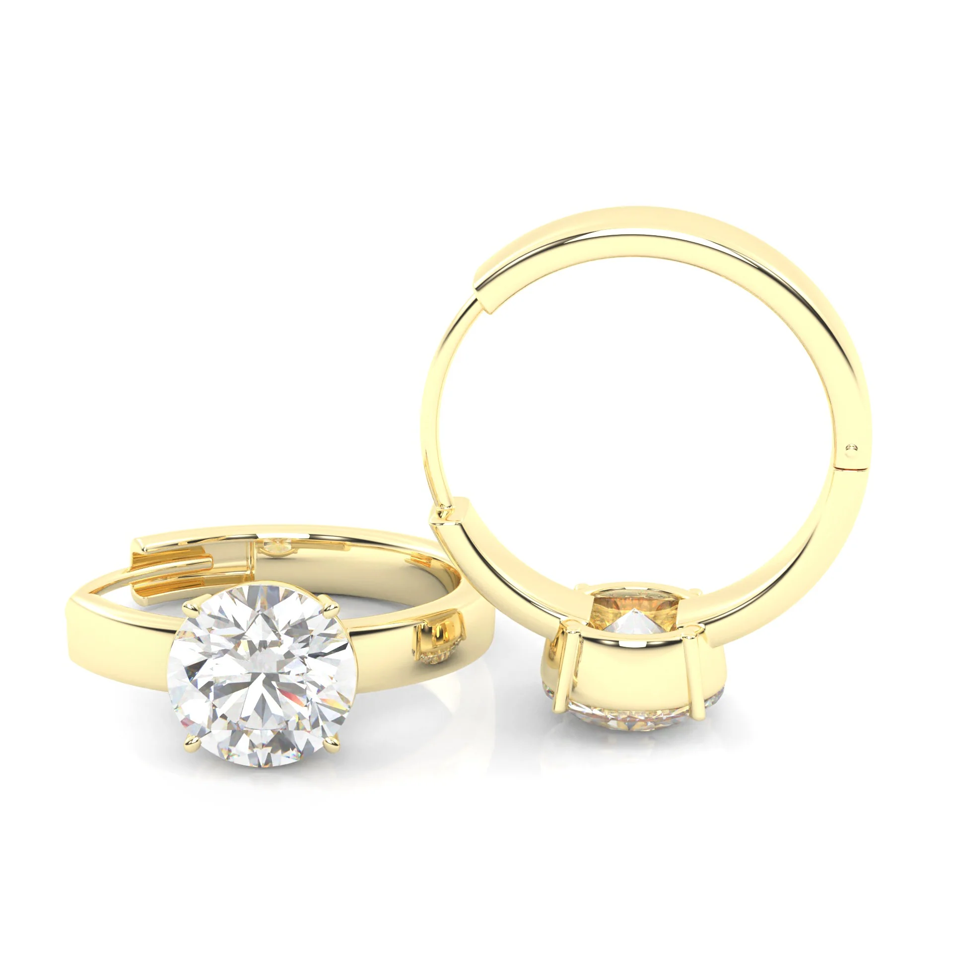The Diligent Tempest Moissanite Earrings ( Yellow Gold 14k ) - Image 4