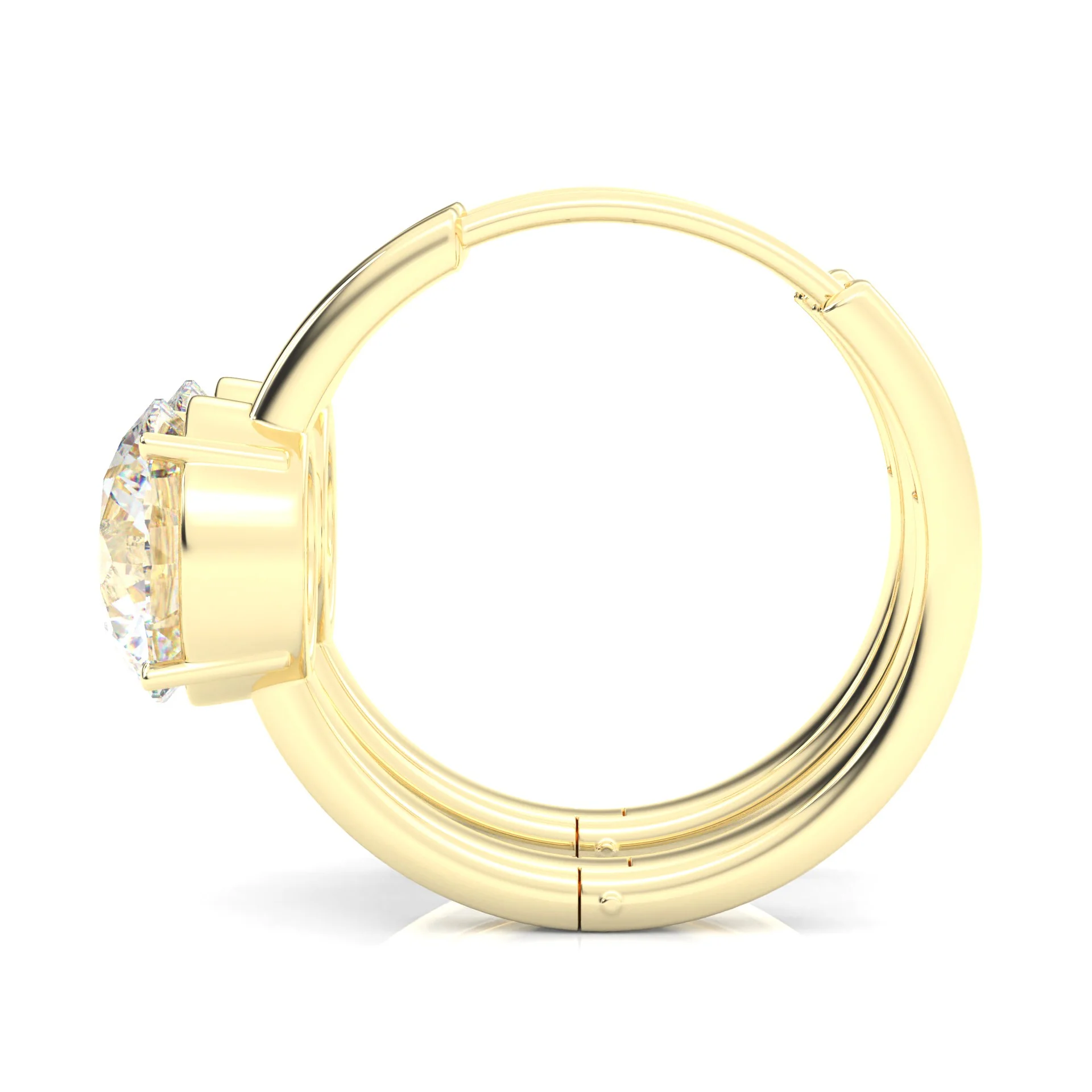 The Diligent Tempest Moissanite Earrings ( Yellow Gold 14k ) - Image 5