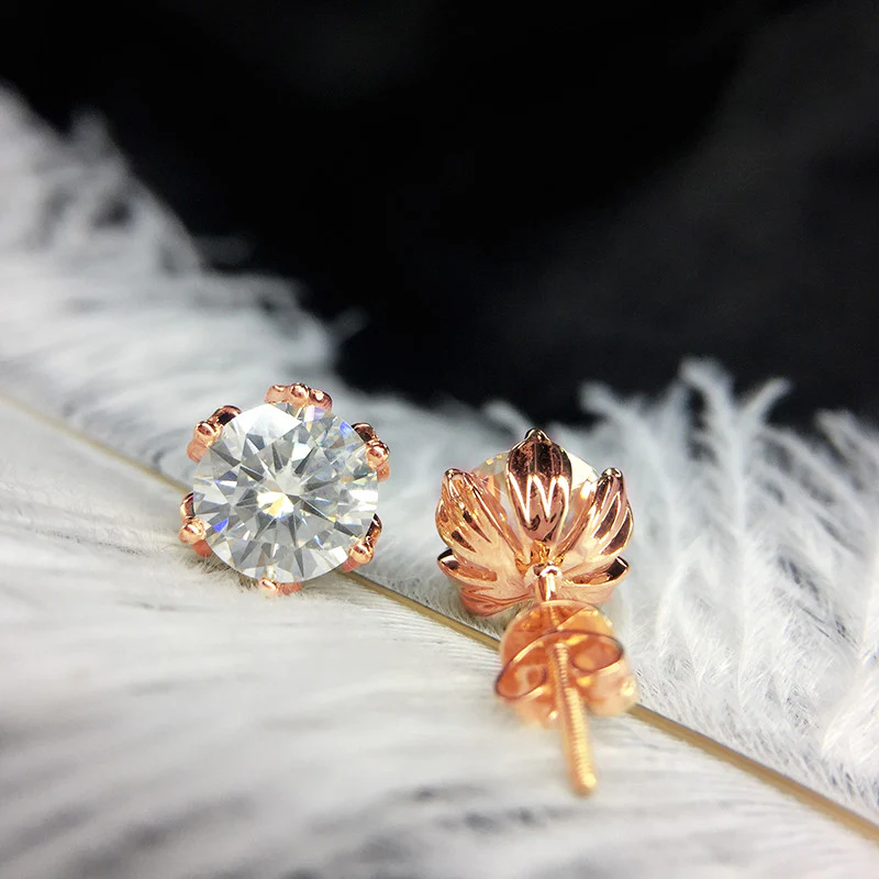 The Elegant Bliss Moissanite Earrings (Rose Gold14k) - Image 3