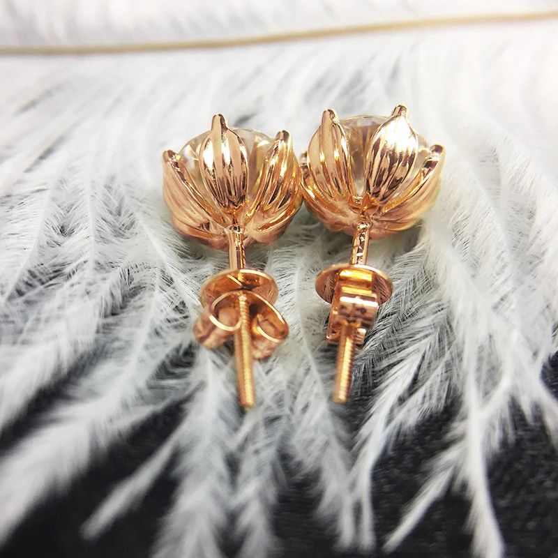 The Elegant Bliss Moissanite Earrings (Rose Gold14k) - Image 4