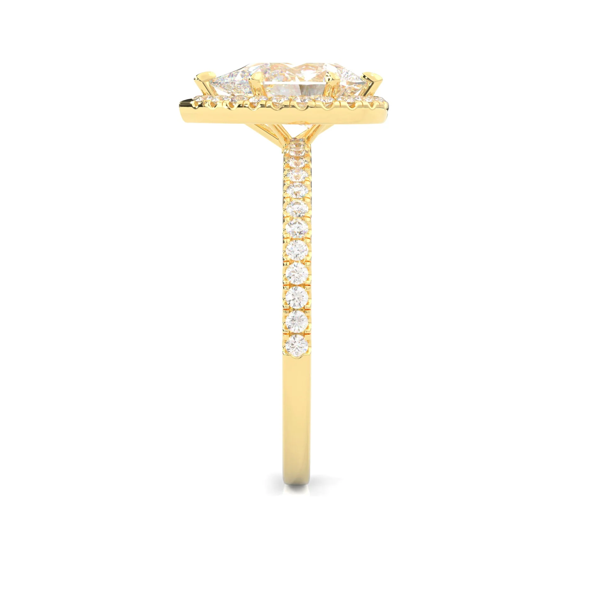 Valora Moissanite Wedding Set (14k Solid Yellow Gold) - Image 10