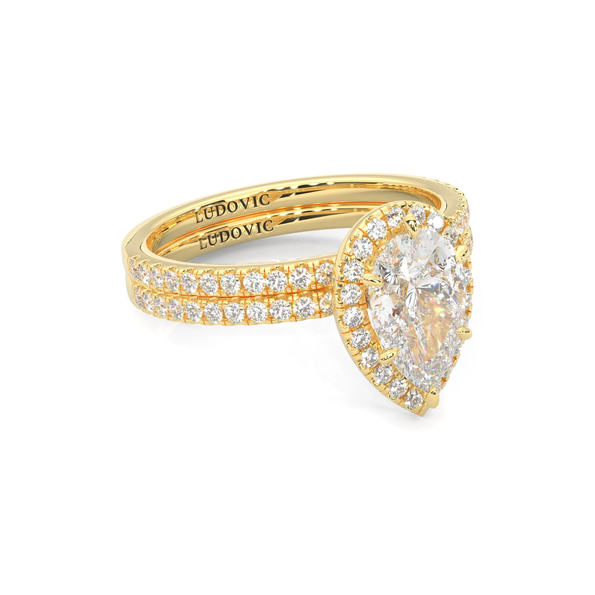 Valora Moissanite Wedding Set (14k Solid Yellow Gold) - Image 3