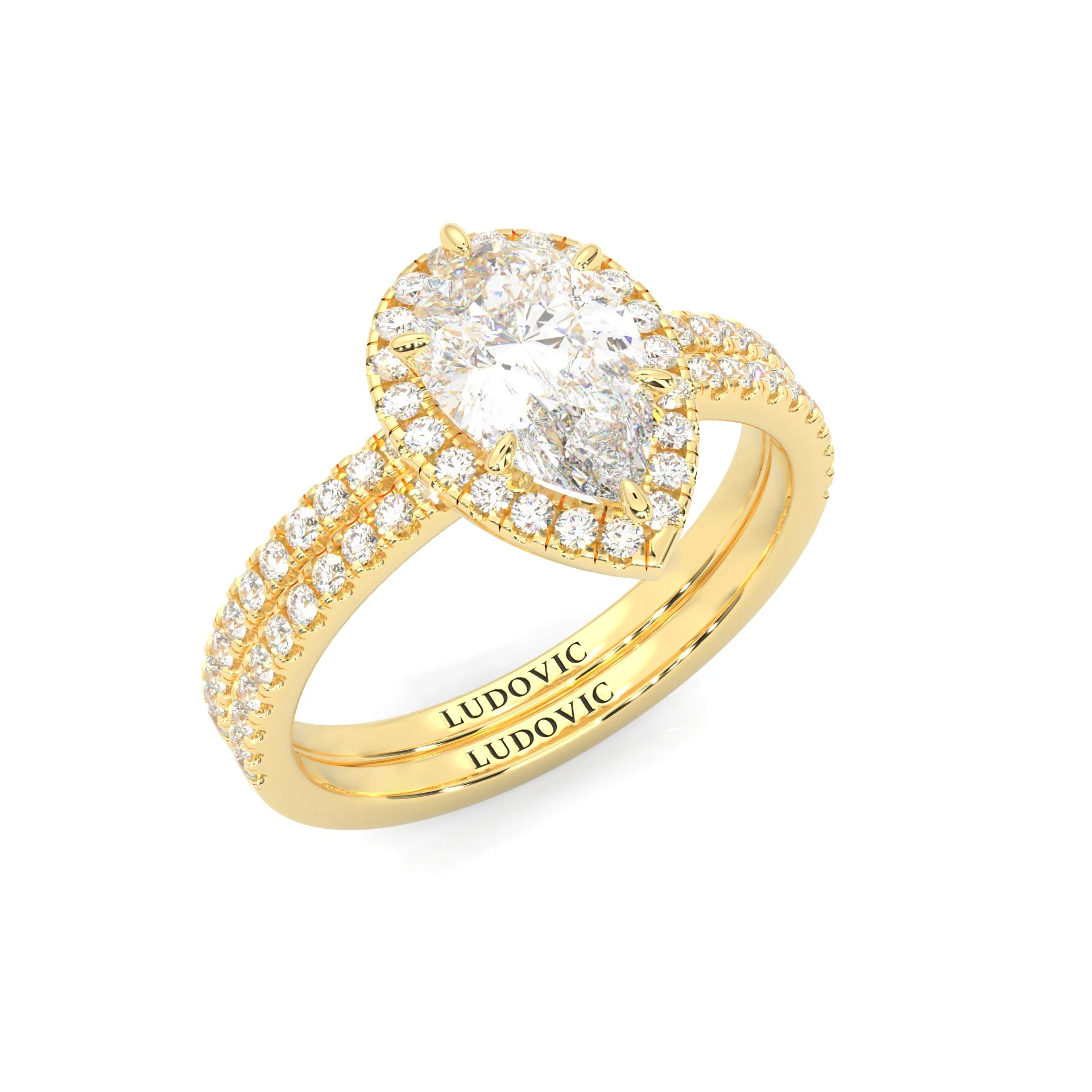 Valora Moissanite Wedding Set (14k Solid Yellow Gold) - Image 4