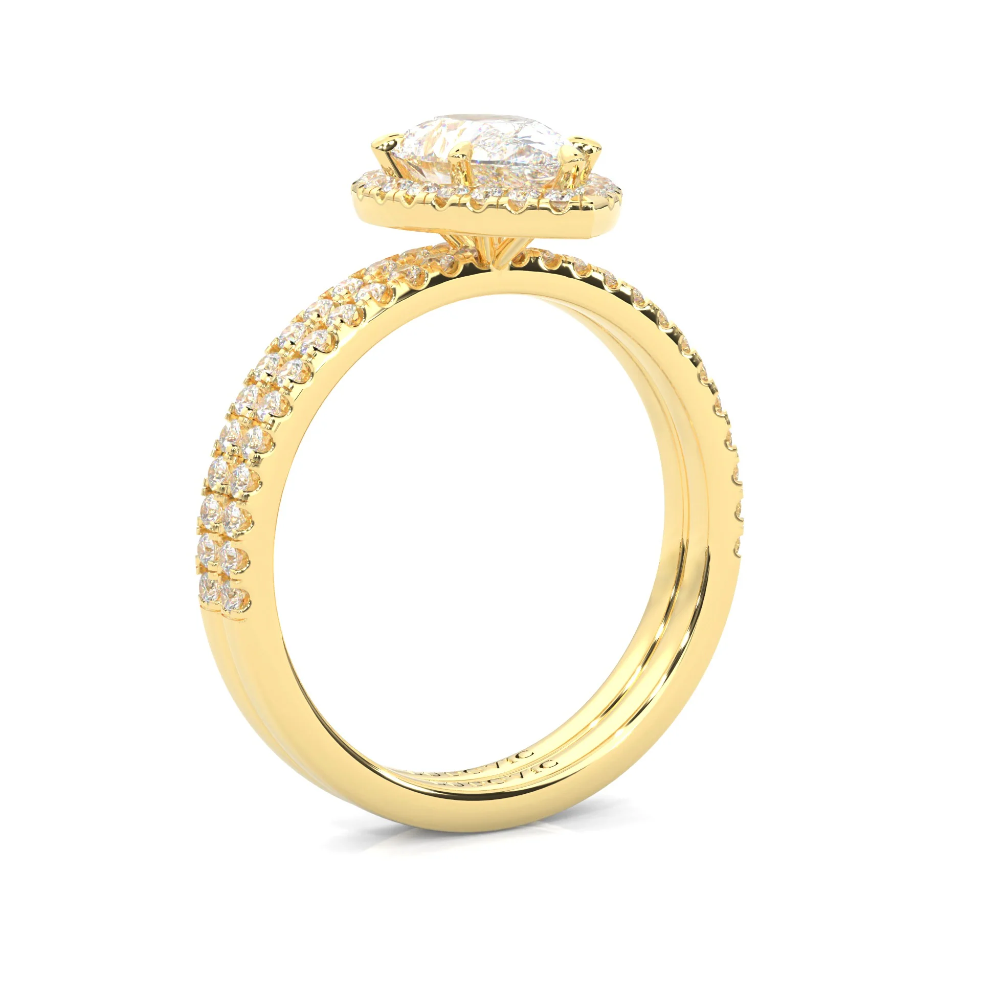 Valora Moissanite Wedding Set (14k Solid Yellow Gold) - Image 5